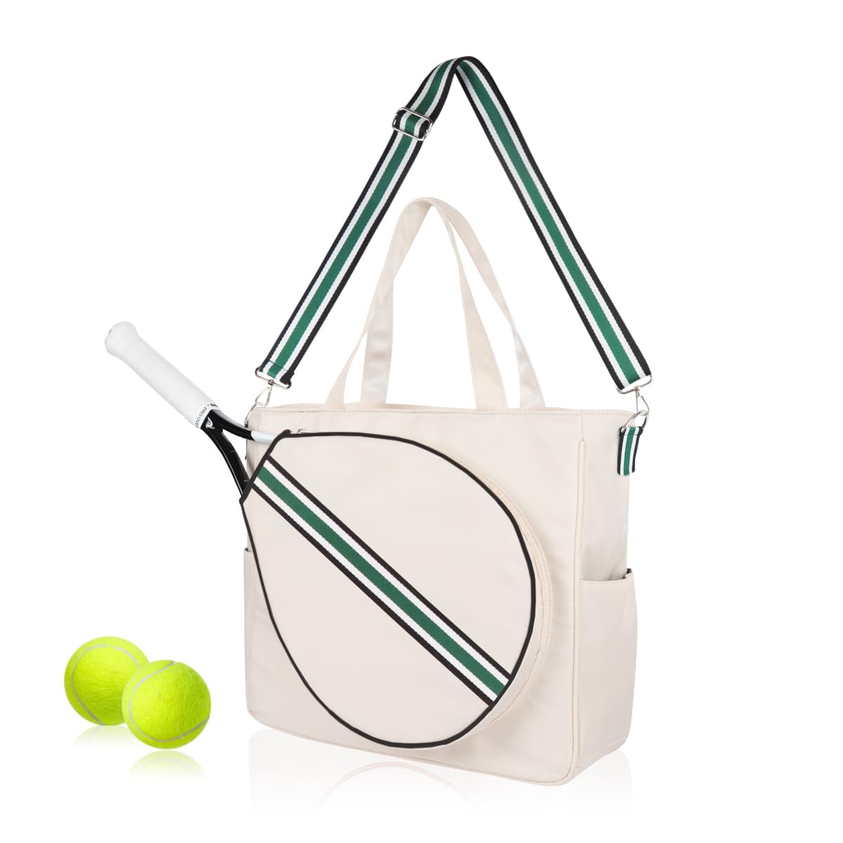Premium Tennis Racket Bag for Women & Men - Durable Sports Racquet Tote with Adjustable Shoulder Strap for Tennis, Badminton, Squash & Pickleball | Perfect for Court, Gym & Travel