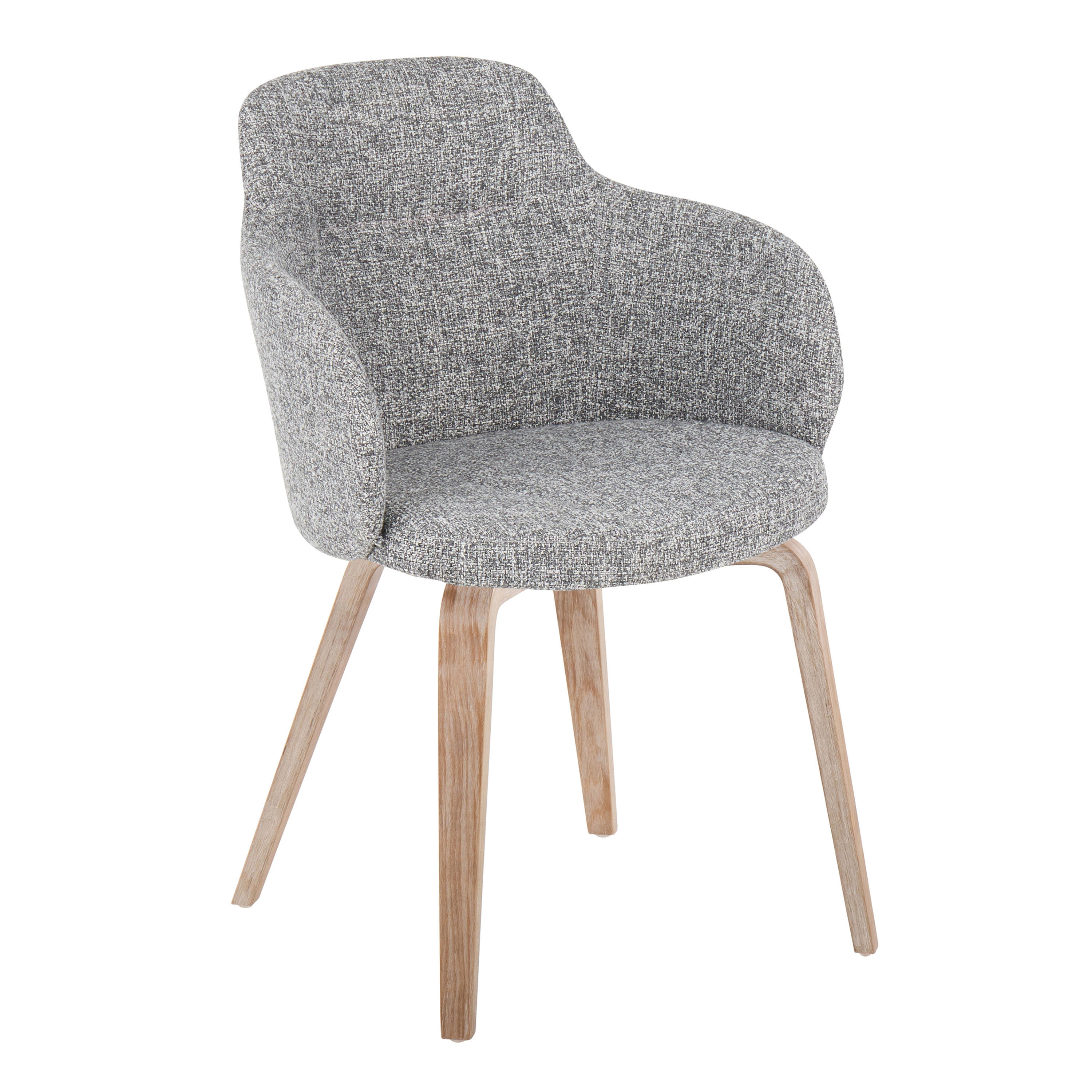 LumiSource Boyne Contemporary Dining & Accent Chairs - Set of 2, Whitewashed Wood with Dark Grey Noise Fabric - Perfect for Modern Dining Rooms, Living Rooms & Home Offices