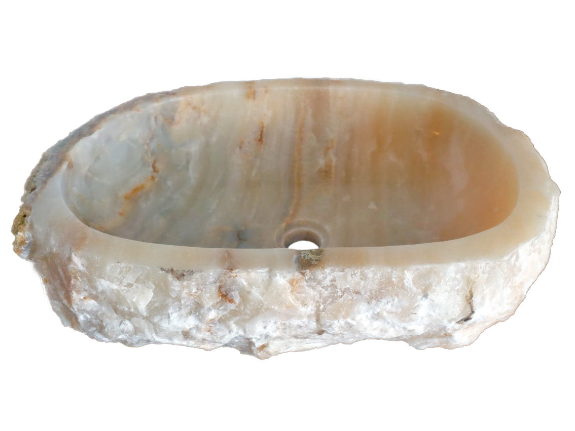 Stylish Jurassic Onyx Vessel Sink - Natural Stone Bathroom Vanity Sink for Modern & Luxury Home Decor | Perfect for Master Bath, Powder Room & Spa Retreat