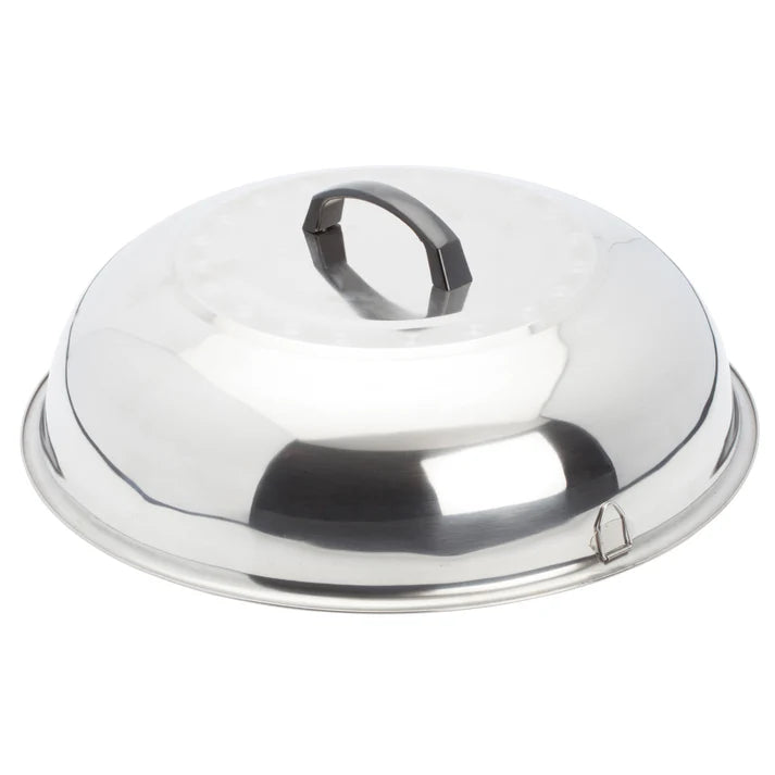 Winco 15.5-Inch Stainless Steel Wok Cover - Premium Kitchen Lid for Stir Fry Cooking - Perfect for Asian Cuisine & Home Chefs