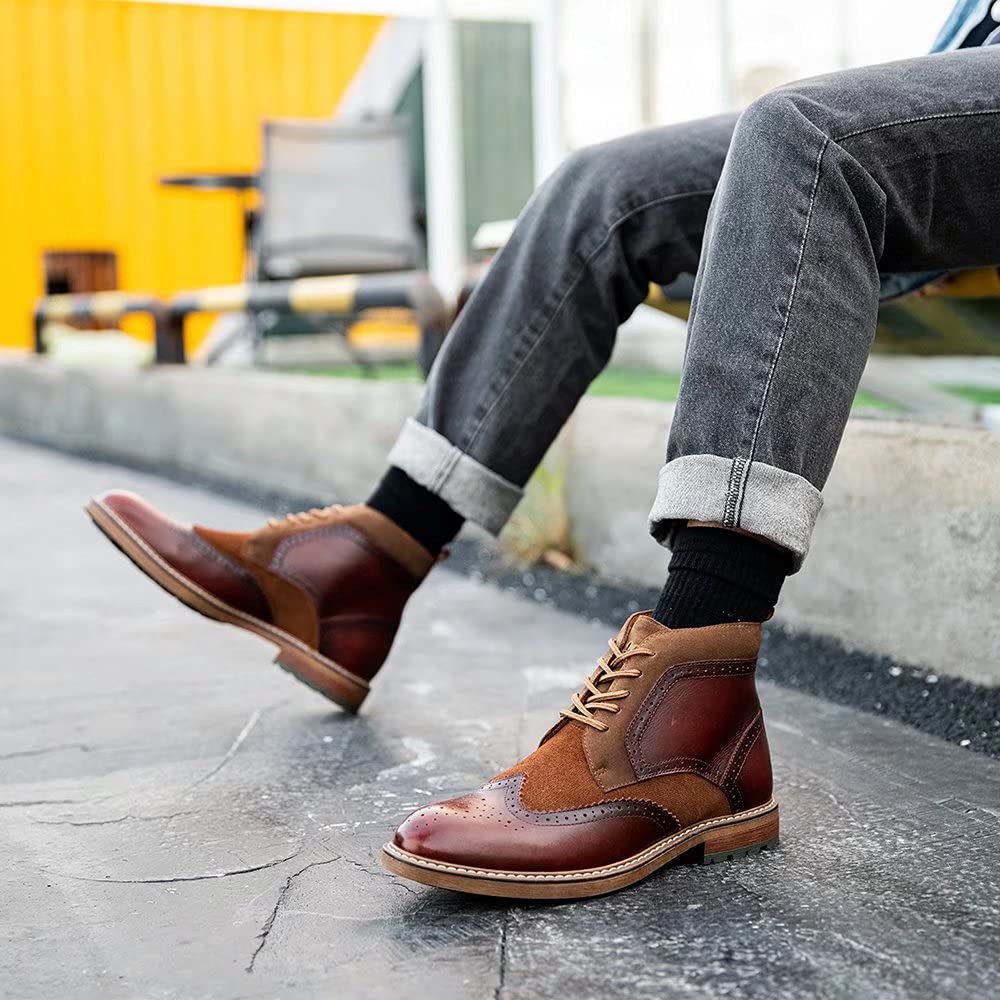 Arkbird Men's Chelsea Ankle Boots - Genuine Leather Oxford Dress Shoes for Casual & Formal Wear | Comfortable Slip-On Boots for Office, Dating & Outdoor Activities