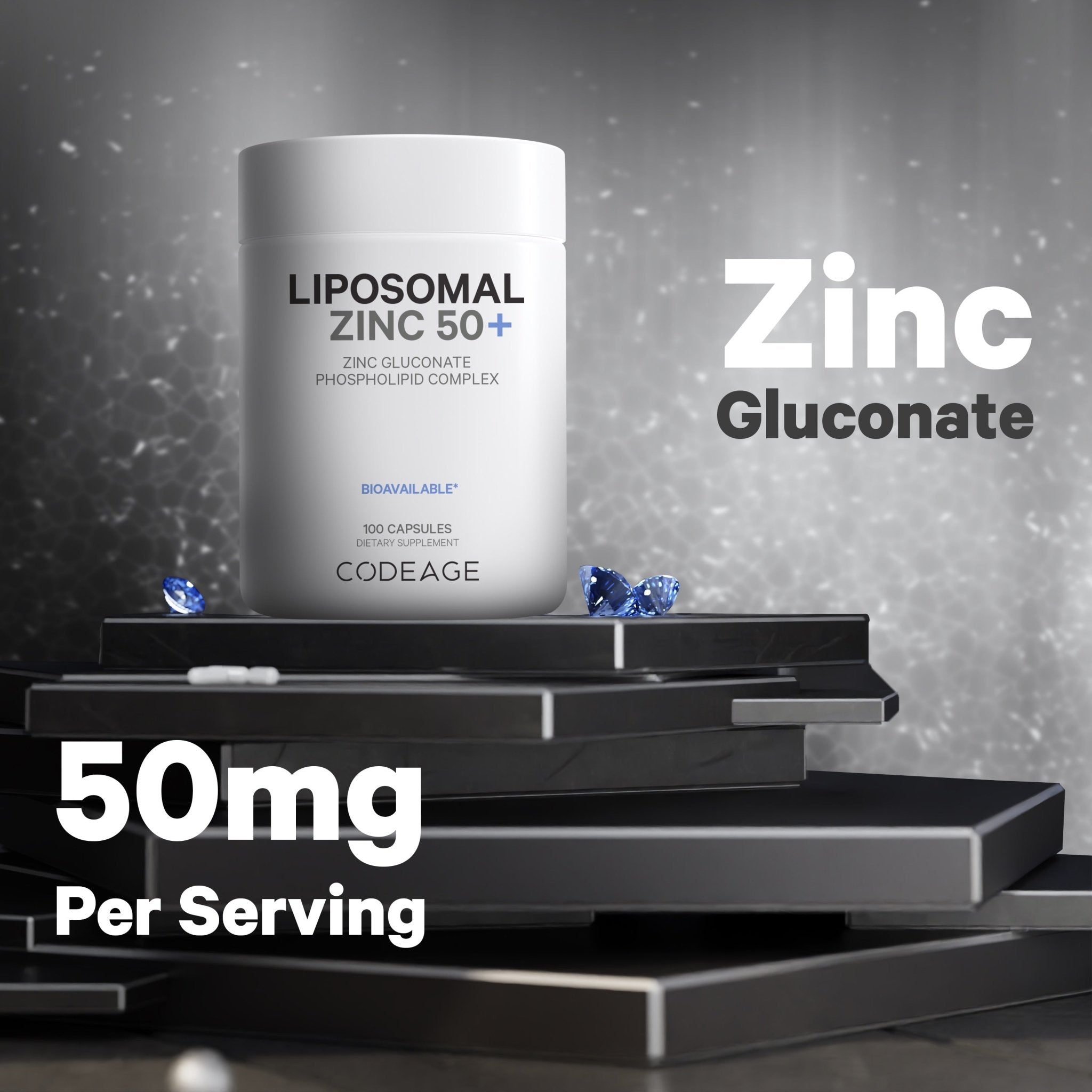 Codeage Liposomal Zinc 50mg Supplement - Immune Support, High Absorption Zinc Pills for Adults - Boost Energy & Wellness for Workouts, Travel & Daily Health