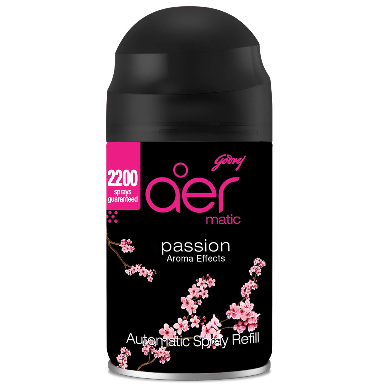 Godrej Aer Matic Refill - Automatic Room Freshener in Passion Scent | 2200 Sprays Guaranteed | Lasts 60 Days (225ml) | Perfect for Home, Office & Bathroom Odor Control