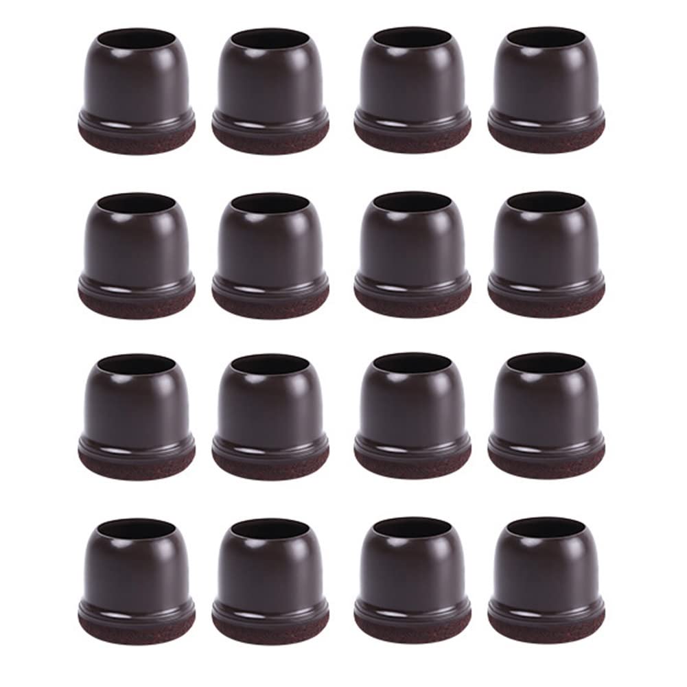 FEEIMOL 16-Piece Furniture Chair Leg Protectors, Non-Slip Rubber Pads for Chairs & Tables, Round Dark (19-25mm) - Perfect for Hardwood Floors, Tile & Laminate Protection