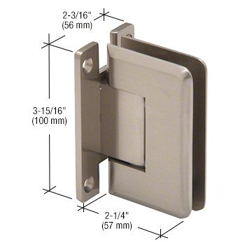 CRL Brushed Nickel Cologne Series Wall Mount Positive Close Hinge - Heavy Duty Cabinet & Door Hinge for Bathroom, Kitchen, and Closet Installation