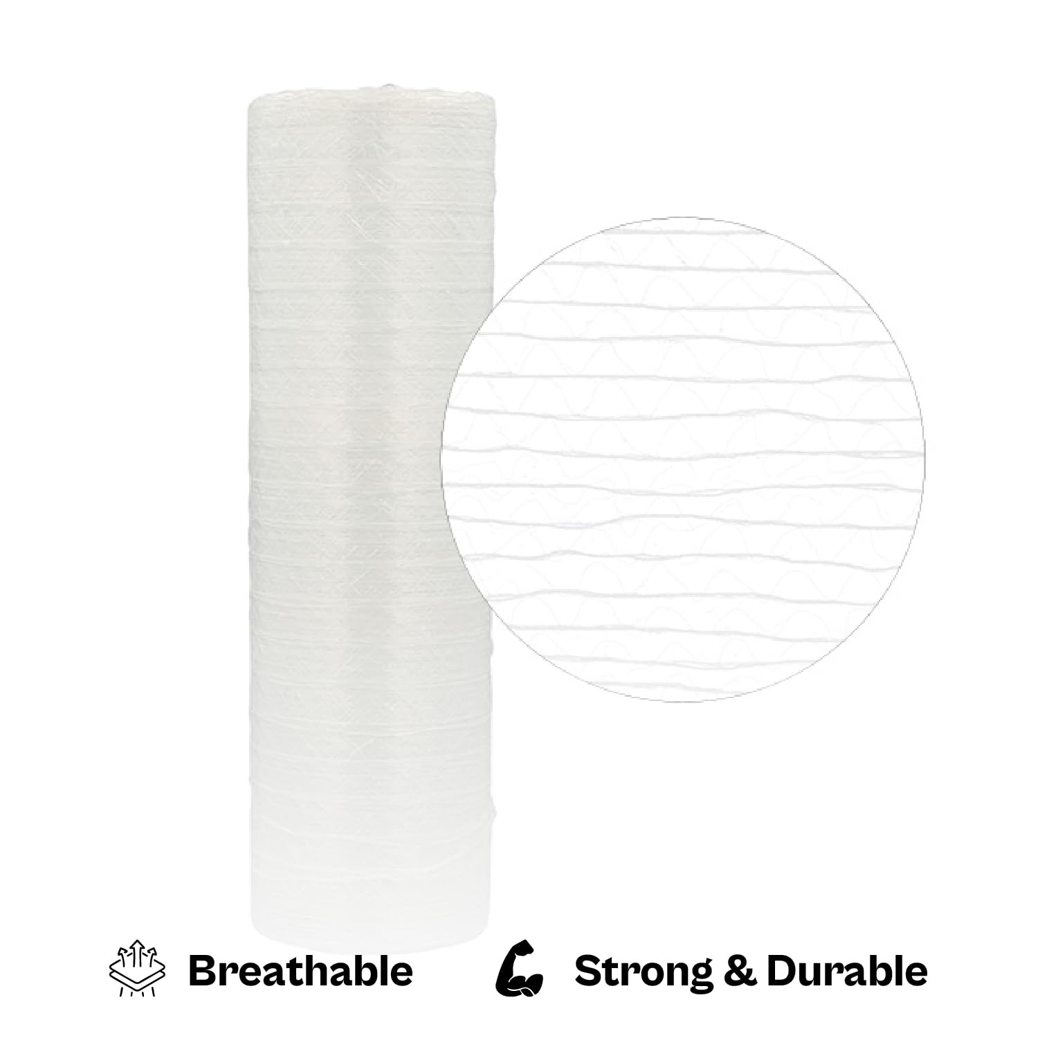 Vented Stretch Wrap 20 Inch x 3000 Feet - 2 Pack Clear HDPE Plastic Film for Fresh Produce, Firewood & Industrial Packaging | Heavy-Duty Pallet Wrapping, Shipping Protection & Warehouse Storage