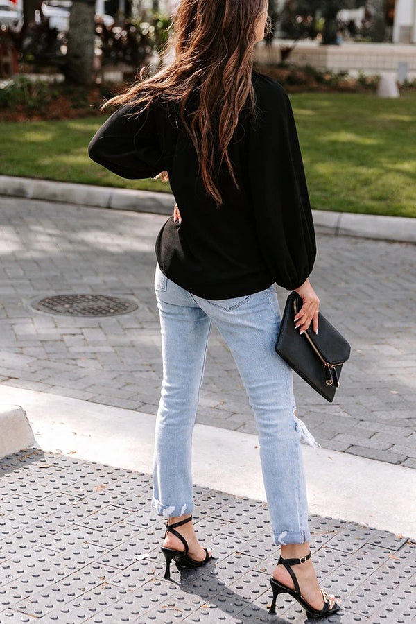 Elegant Work Life Balance V Neck Blouse for Women - Professional Office Wear & Casual Outfit