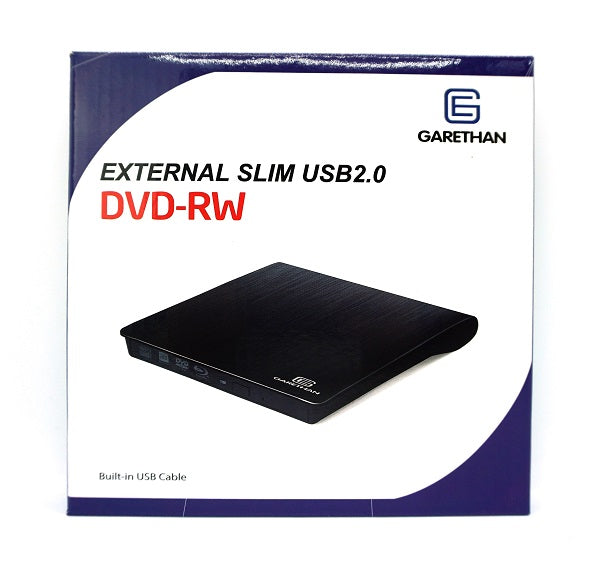Slim External USB 2.0 DVD RW Drive - 8X Speed for Laptop & Desktop - Perfect for Watching Movies, Burning Discs & Data Backup
