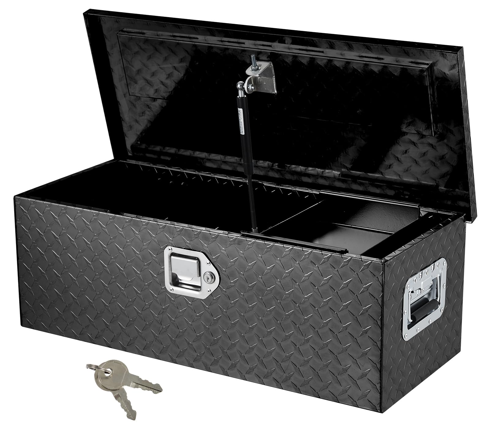 30 Inch Aluminum Truck Tool Box - Heavy Duty Waterproof Storage with Security Lock & Wide Handles - Organizer Chest for Pickup Trucks, RVs & Trailers (Black) - Perfect for Road Trips, Camping & Work Site Storage