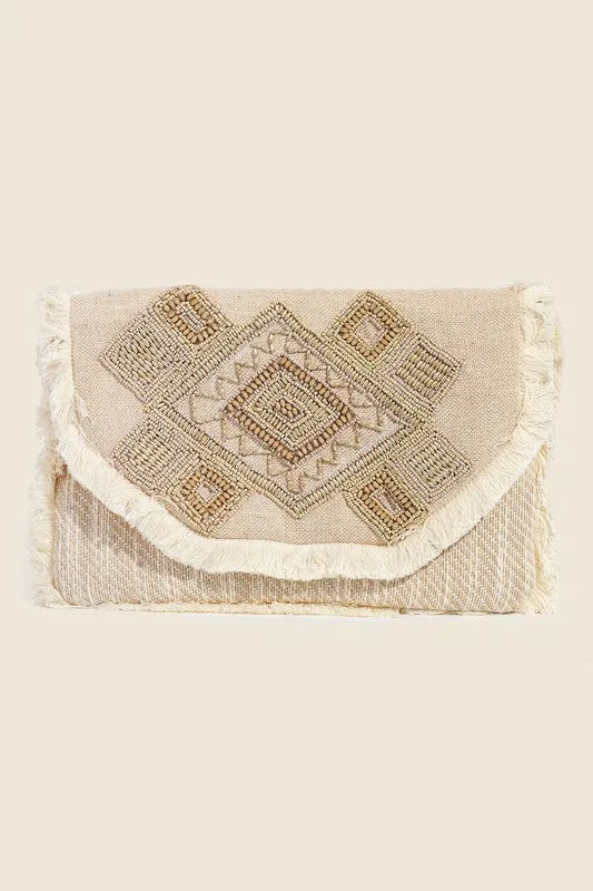 Stylish Beaded Pattern Envelope Clutch Bag for Women | Elegant Evening Party Purse | Perfect for Weddings, Date Nights & Special Occasions