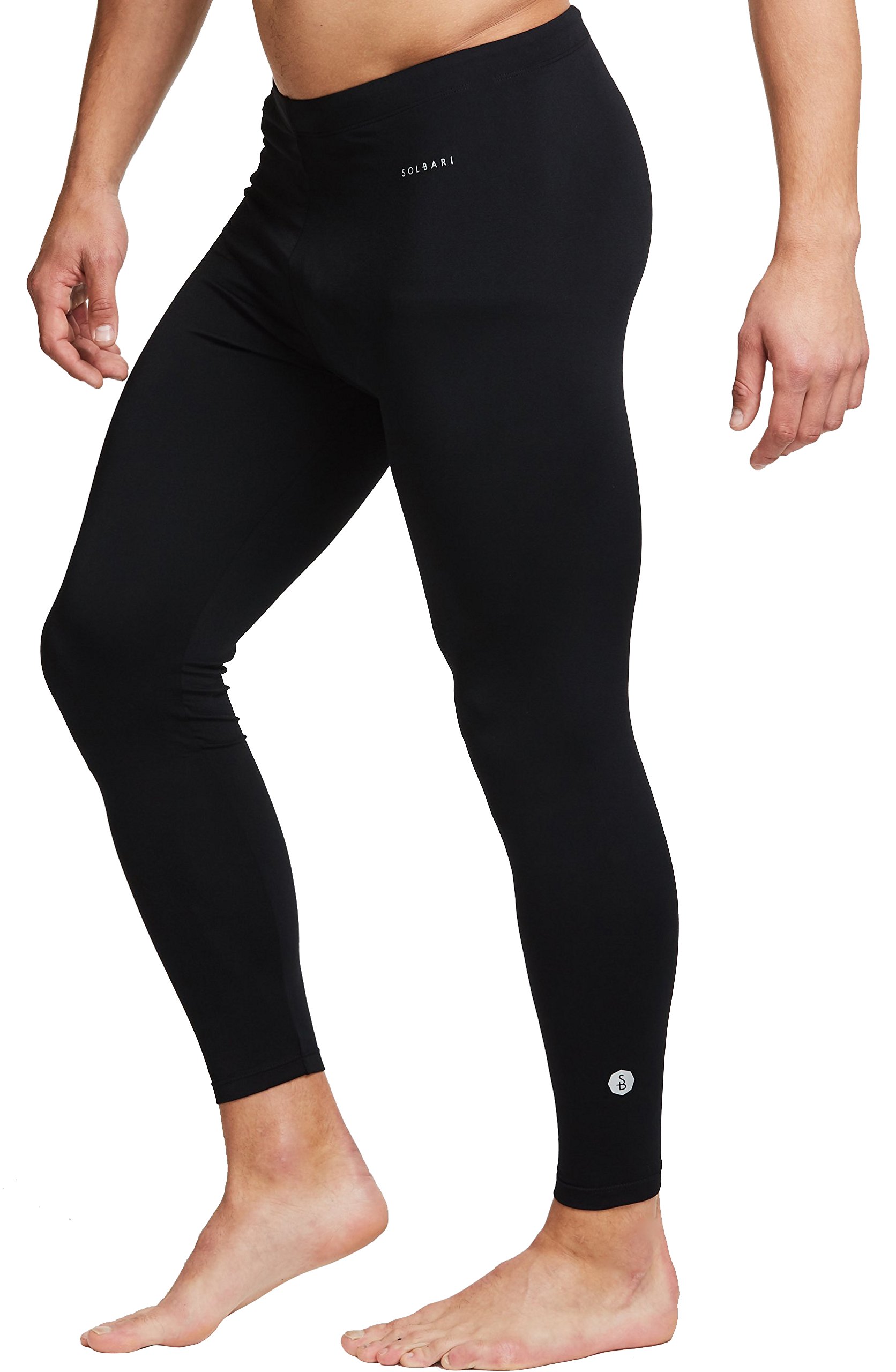 Solbari UPF 50+ Men's Swim Tights - Black - UV Protection for Swimming & Outdoor Sports
