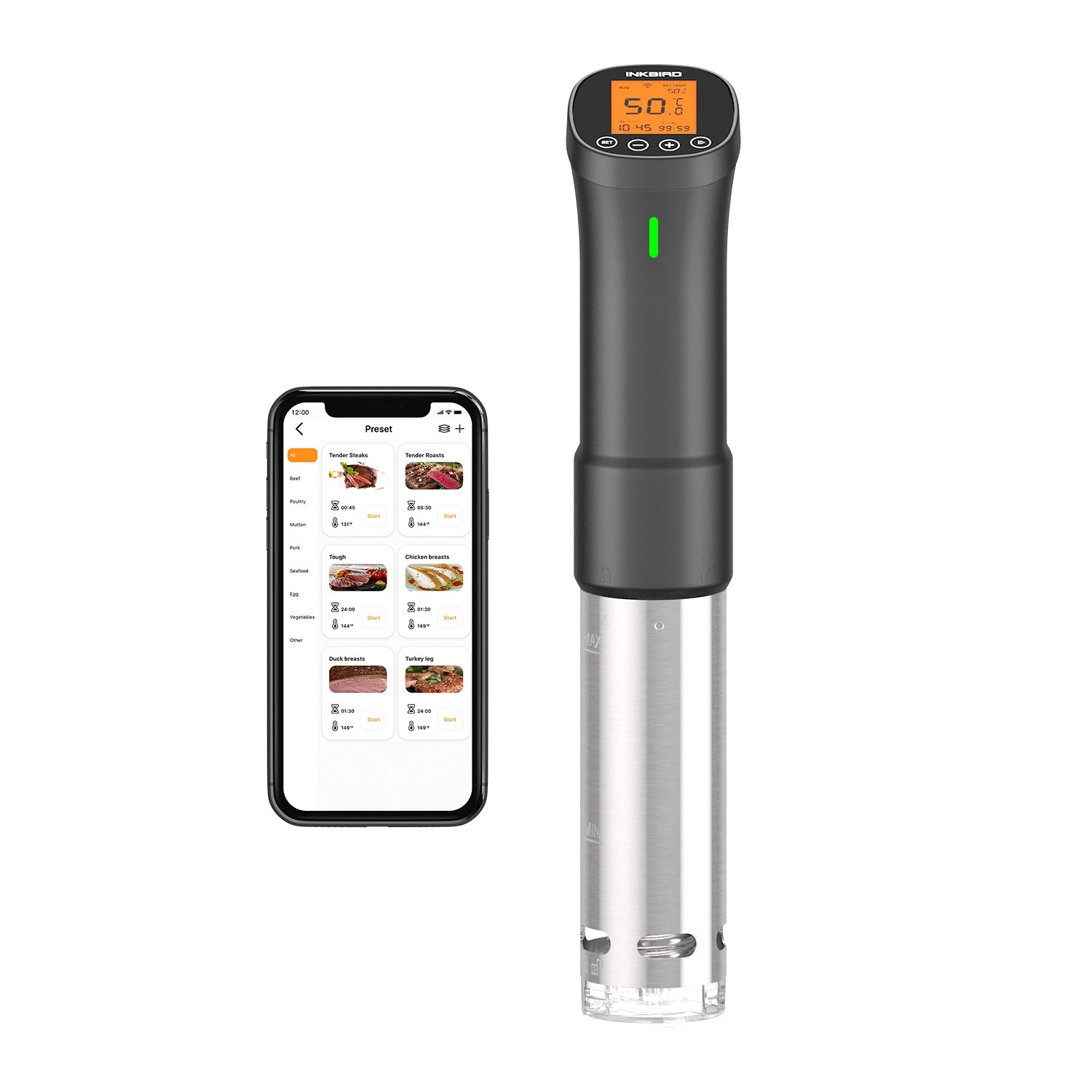 200W WiFi Sous Vide Cooker ISV - Precision Temperature Control for Perfect Steaks, Chicken & Seafood | Ideal for Home Chefs & Meal Prep