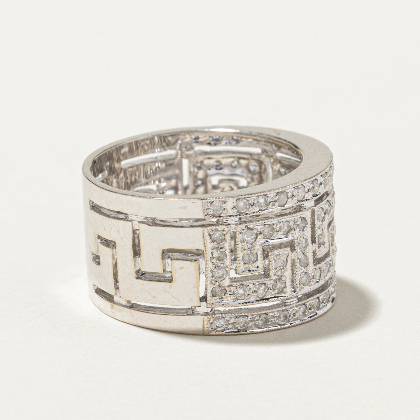 0.86ctw Diamond Geometric Wedding Band Ring for Women - Size 6.75, Elegant Stackable Engagement Ring for Brides, Anniversary Gift, Perfect for Everyday Wear & Special Occasions