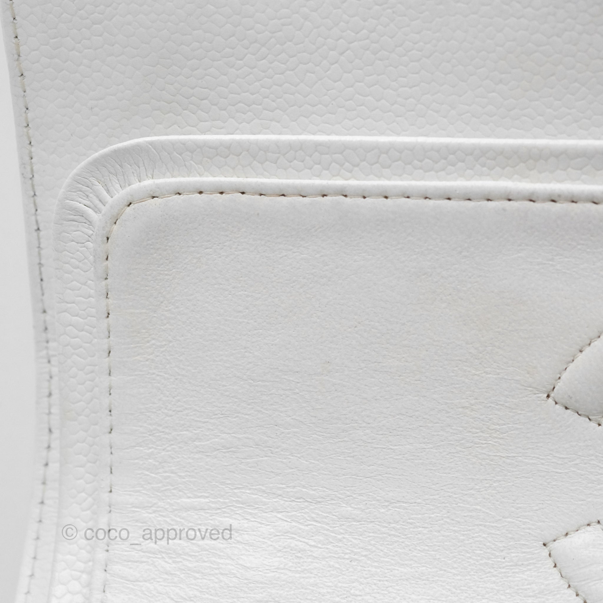 Chanel Classic Medium Double Flap Bag in White Caviar Leather with Silver Hardware - Luxury Handbag for Women, Perfect for Parties, Weddings & Everyday Elegance