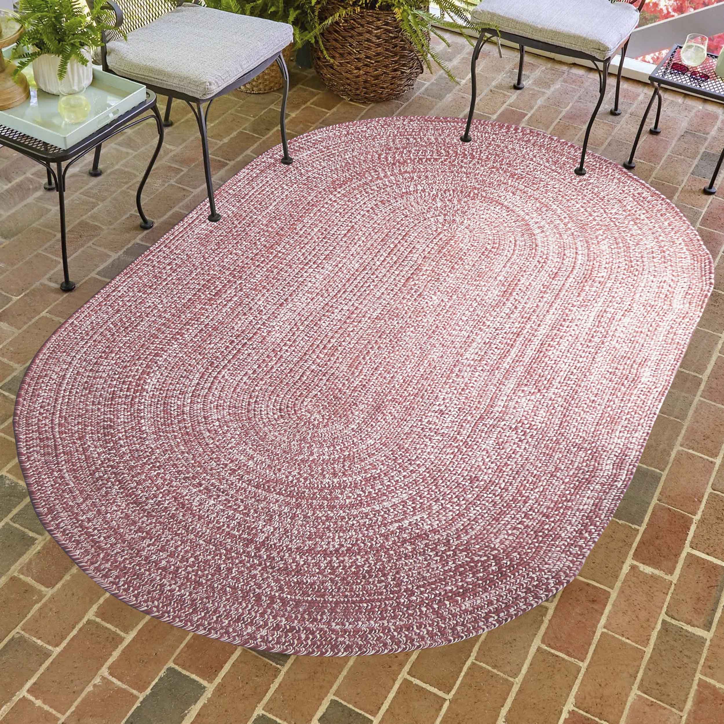 Reversible Braided Area Rug - Non-Slip Two Tone Indoor/Outdoor Rug for Living Room, Bedroom, Patio - Soft & Durable Home Decor