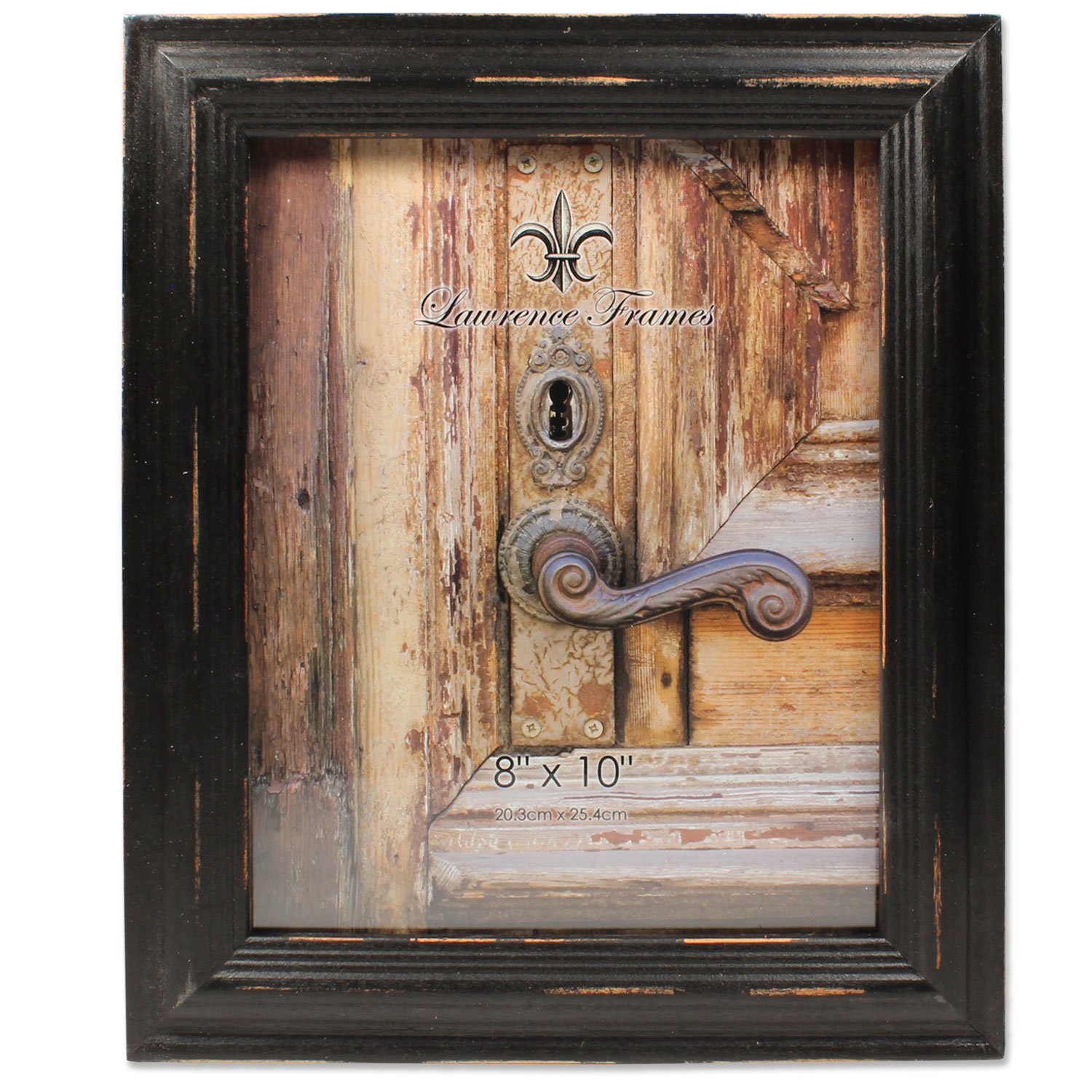 8x10 Weathered Black Wood Picture Frame - Rustic Distressed Photo Display for Wall & Tabletop - Perfect for Home Decor, Wedding Photos, and Artwork Display
