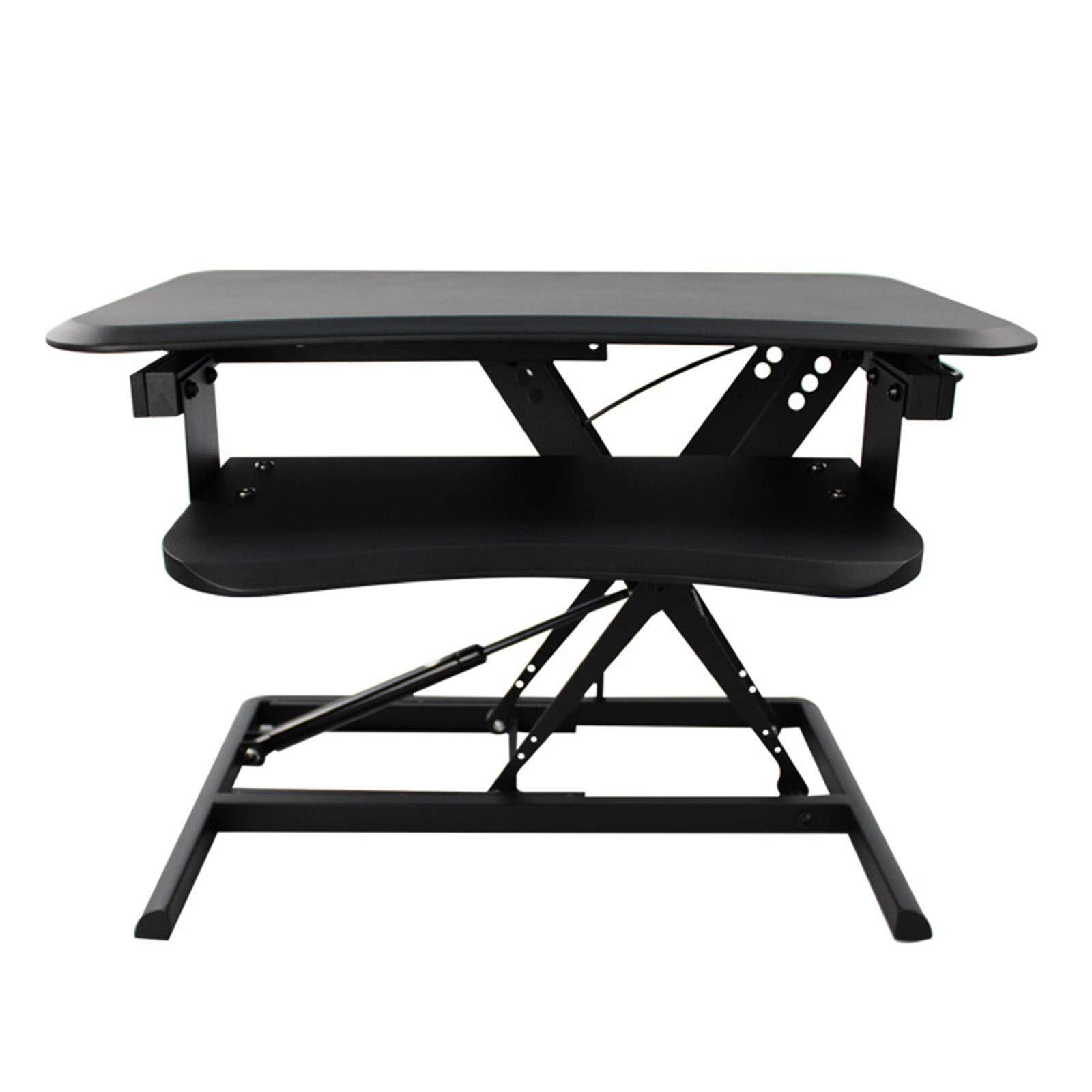 LIQIANG Ergonomic Height-Adjustable Standing Desk with Dual Monitor & Laptop Mount for Enhanced Productivity in Home & Office Workstations