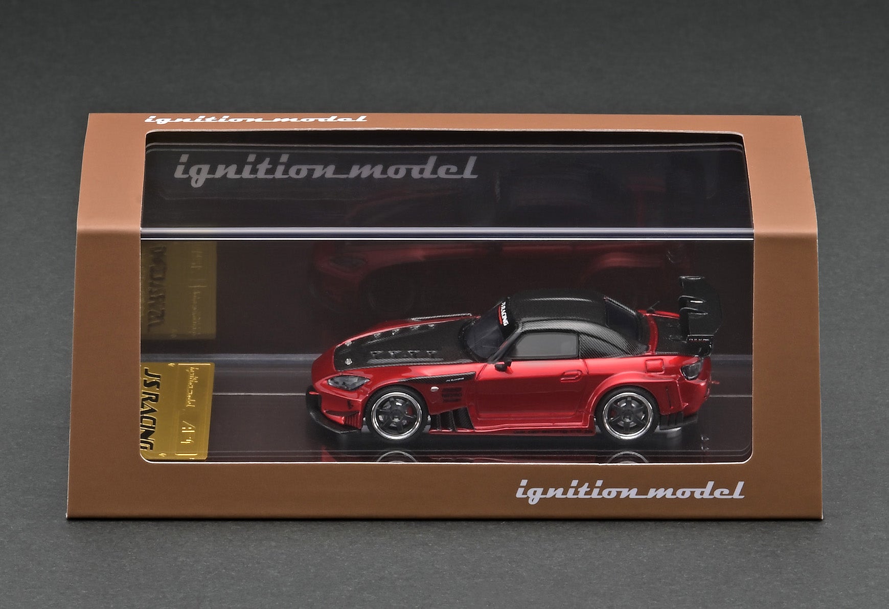 1:64 Scale Honda S2000 (AP1) J's Racing Diecast Model Car - Red Metallic Finish - Collectible Toy for Car Enthusiasts & Display Showcase