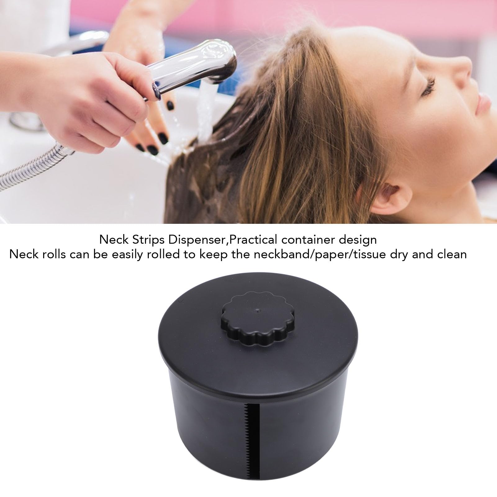 Neck Paper Roll Holder - Convenient Hair Salon Neck Strips Dispenser with Side Paper Outlet, Durable Plastic Neck Paper Box for Barber & Beauty Salon | Perfect for Hair Cutting, Shaving & Styling Services