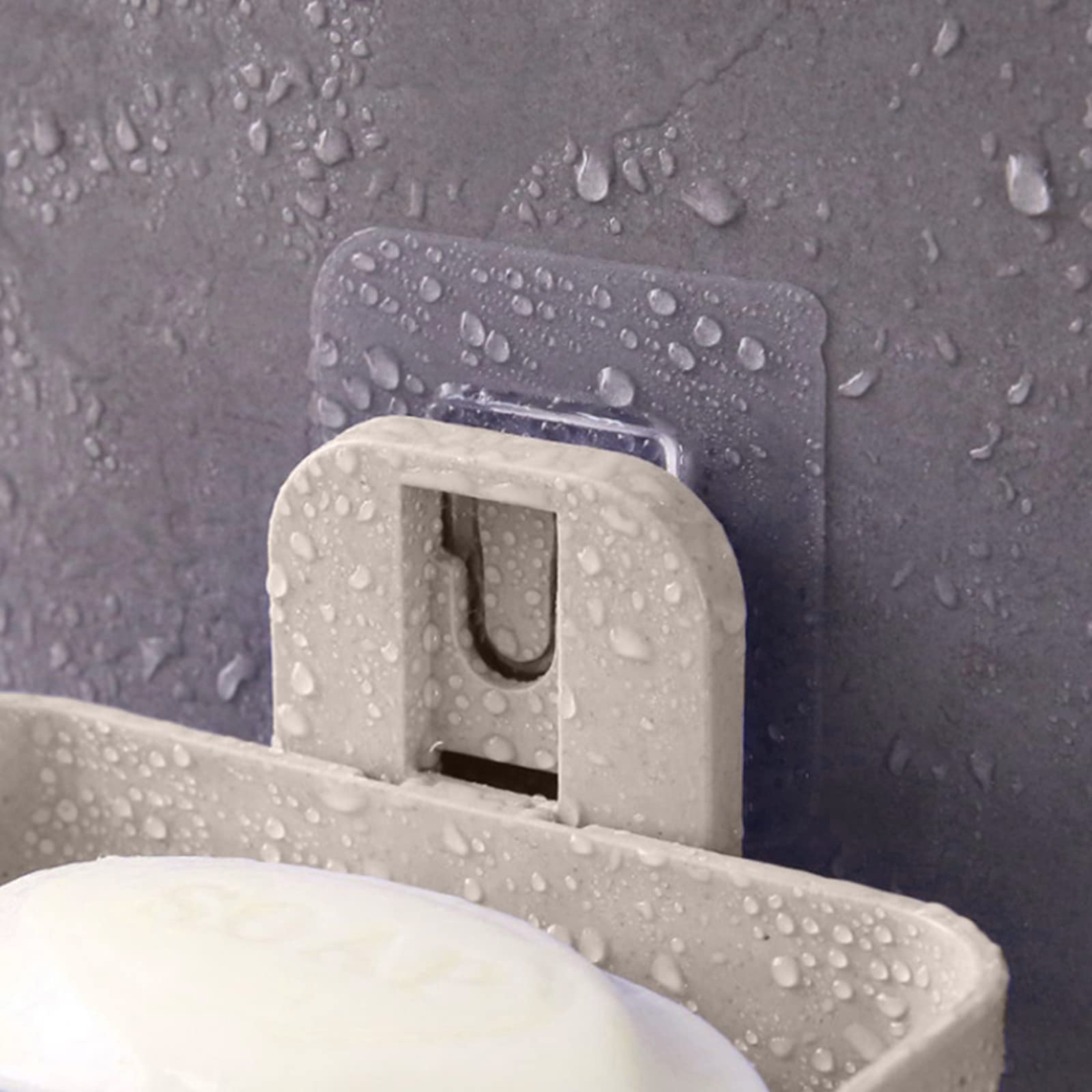 Wolpin Wall Mounted Soap Dish Holder - Double Layer Plastic Soap Stand for Bathroom & Kitchen Sink, Magic Stickers Included (1-Pack, Random Color) - Perfect for Small Spaces, RVs & Dorm Rooms