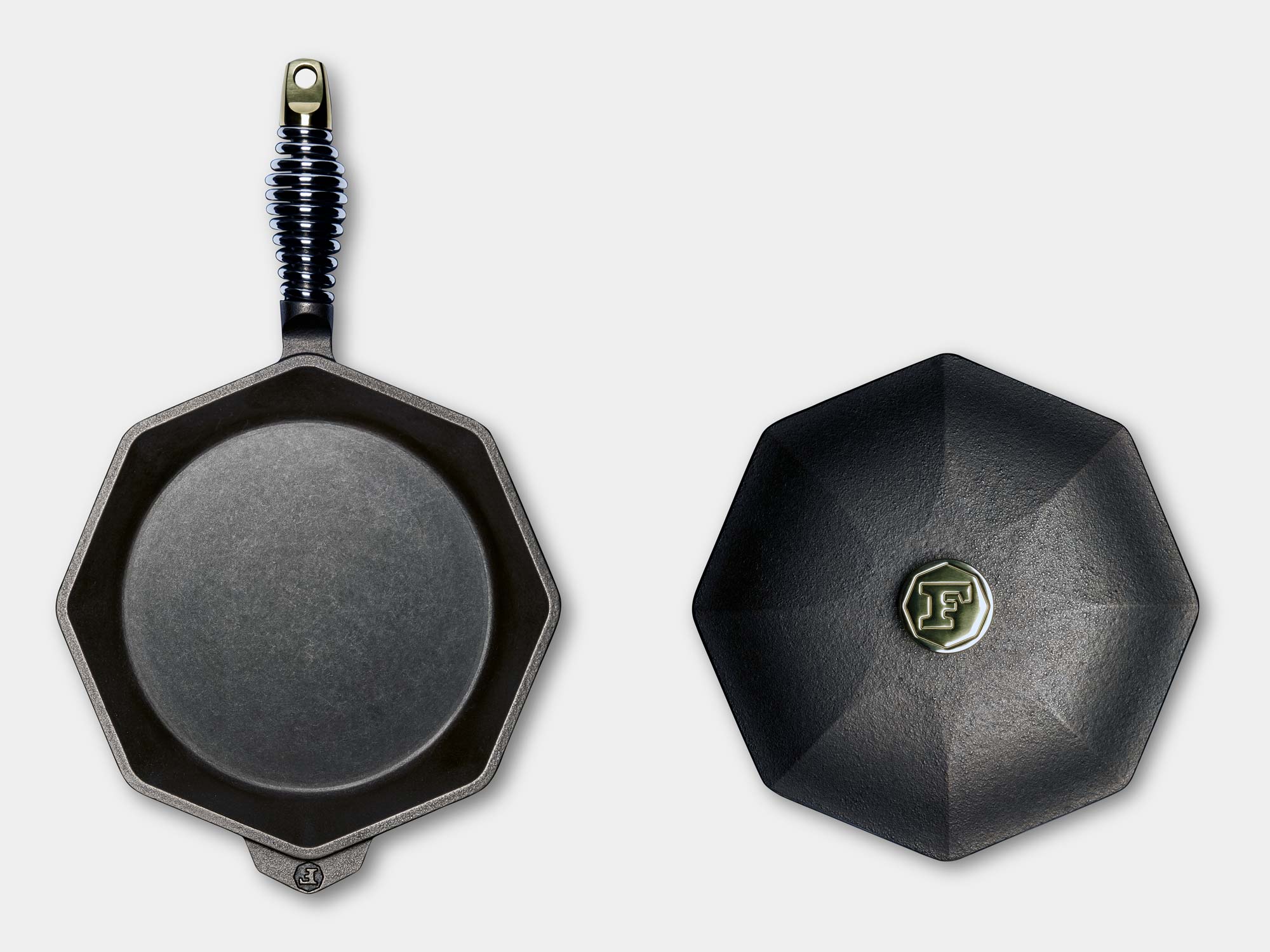 Premium Finex 10-Inch Cast Iron Skillet with Lid – Heavy Duty Pre-Seasoned Cookware for Stovetop, Oven & Grill – Perfect for Searing, Baking & Camping