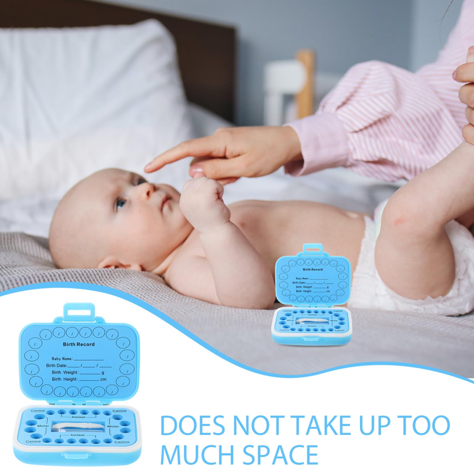 iBasenice Baby Teeth Keepsake Box - First Tooth Storage Container for Infants & Kids | Plastic Tooth Holder for Milestone Memories | Perfect for Baby Showers, Christenings & Childhood Memorabilia