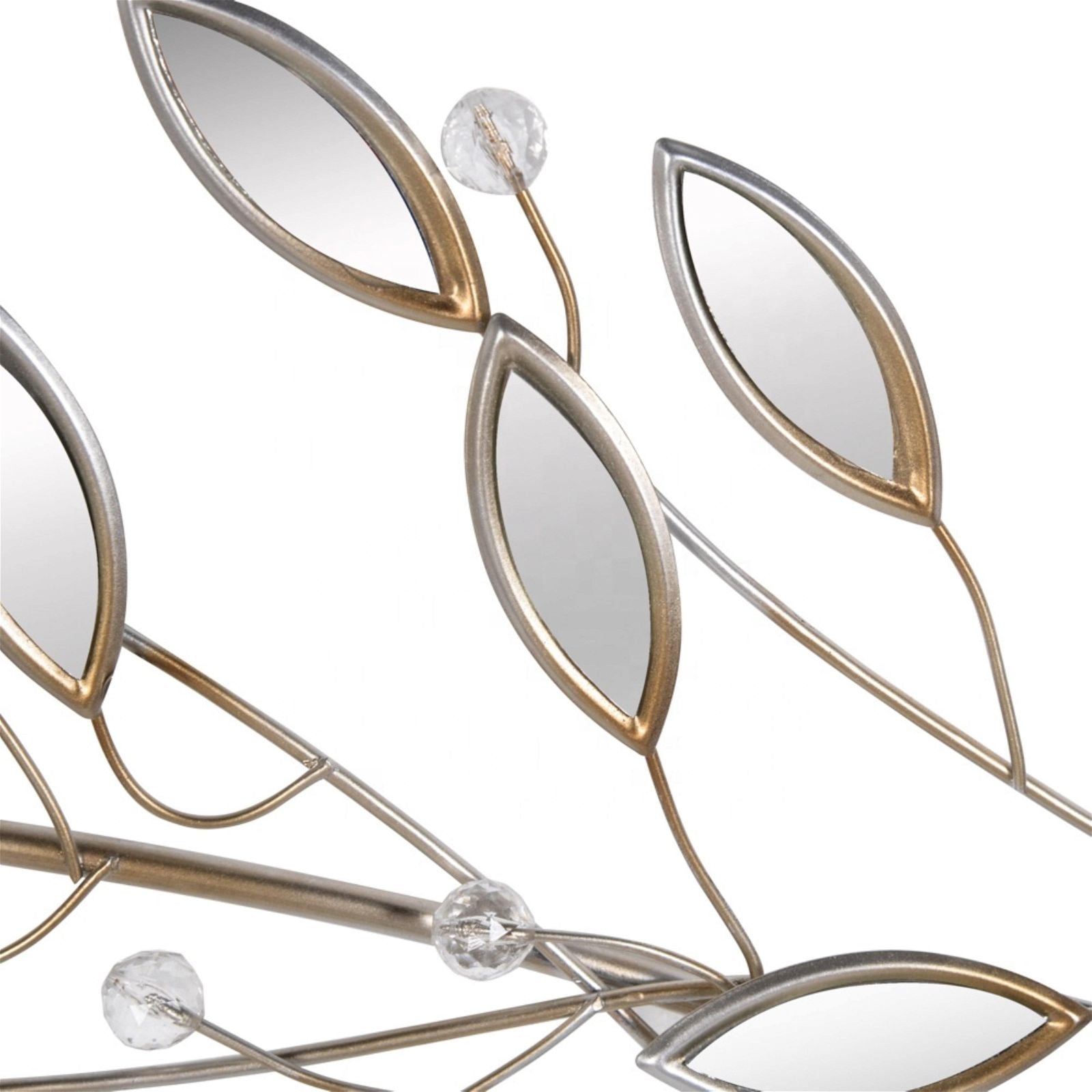 Urban Style Leaf Mirror Wall Art - Modern Botanical Decor for Living Room, Bedroom & Entryway