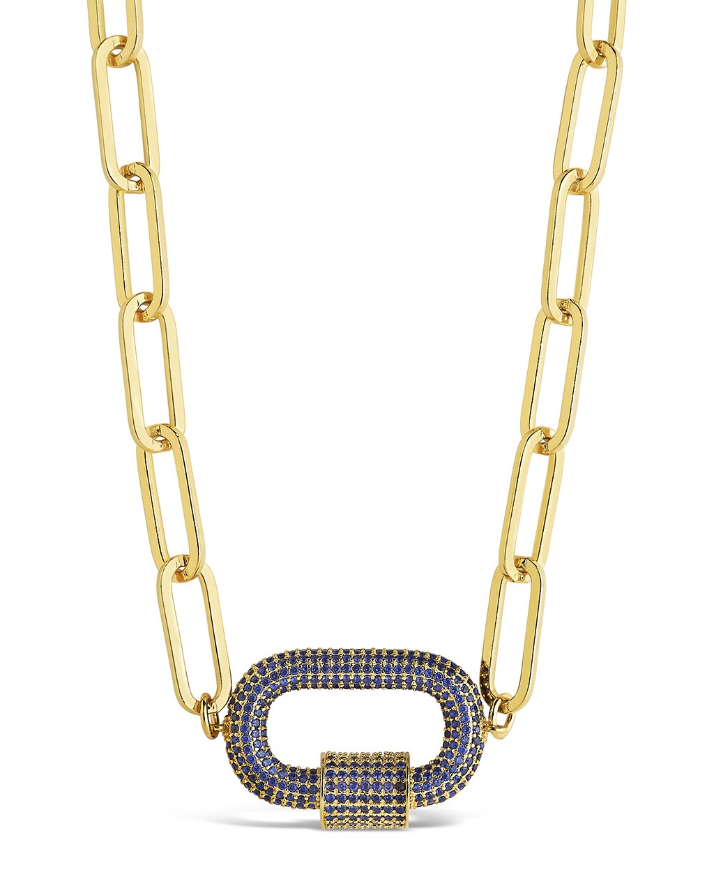 Pave CZ Carabiner Linked Lock Necklace - Elegant & Secure Jewelry for Women | Perfect for Everyday Wear, Gifts & Special Occasions