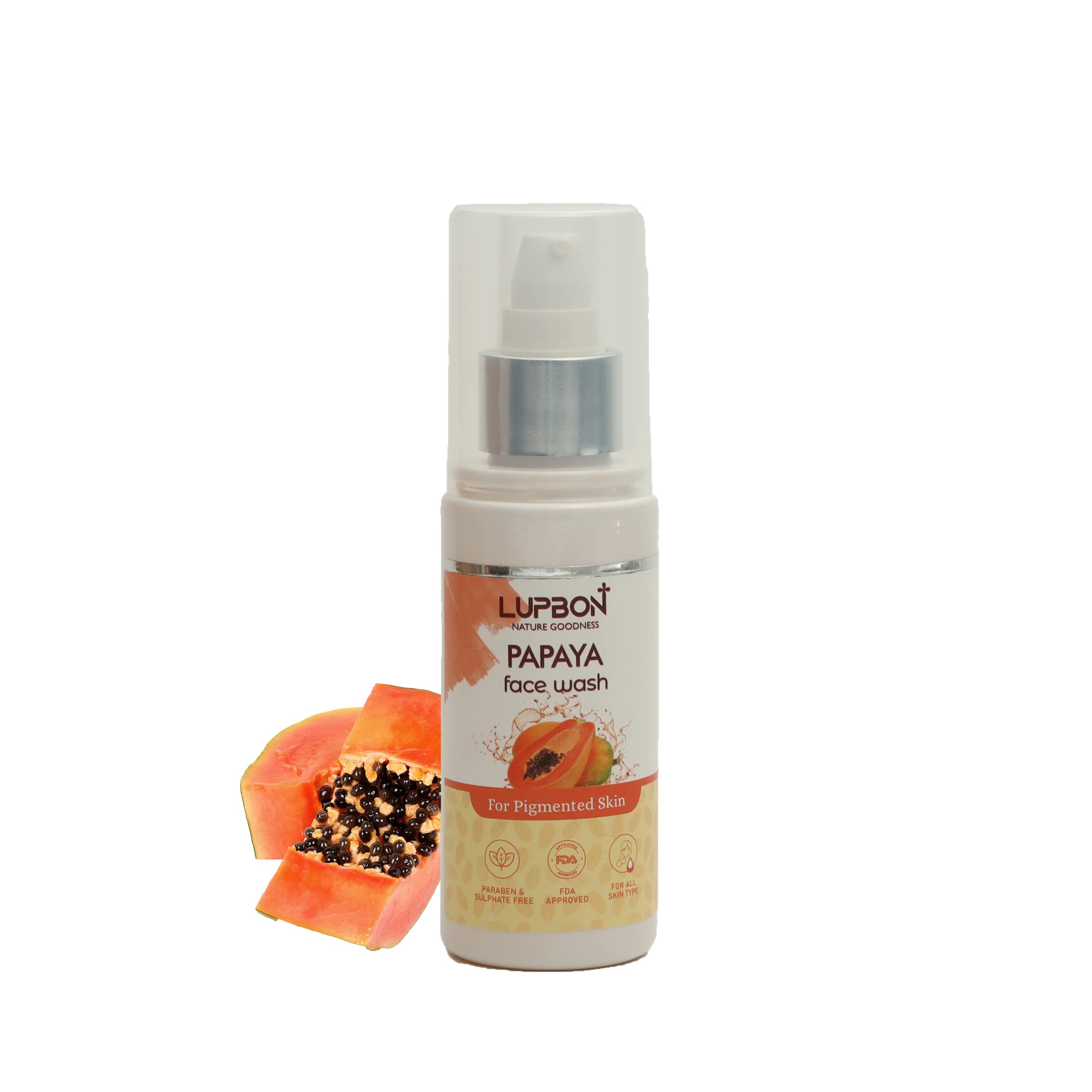 LUPBON Papaya Face Wash for Dark Spots & Exfoliation - 100ml Brightening Cleanser for Glowing Skin | Gentle Daily Use for Acne, Oily & Sensitive Skin