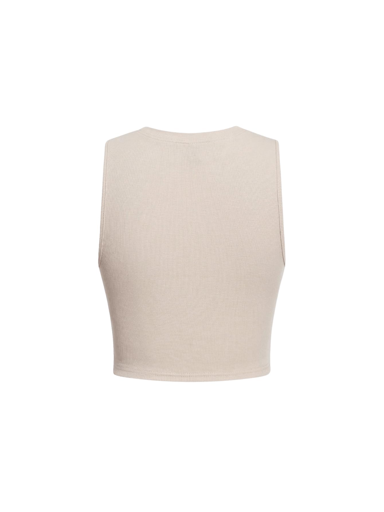 SOLY HUX Women's Summer Ribbed Knit Crop Tank Top - Round Neck Sleeveless Shirt for Casual Wear, Beach Outfits & Yoga