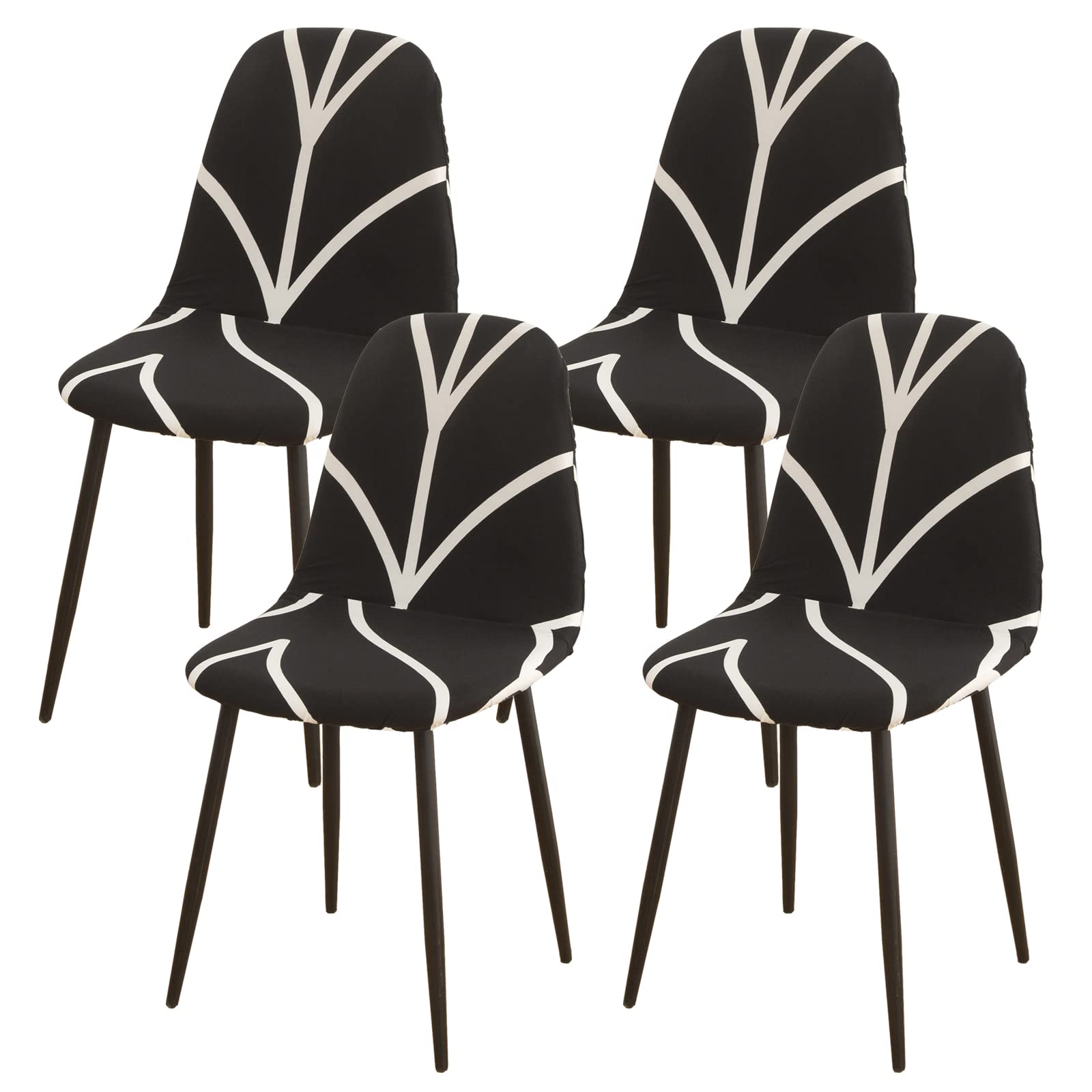 Printed Dining Chair Cover - Mid Century Modern Style Shell Chair Slipcover | Washable & Removable Armless Chair Protector for Restaurant, Kitchen, Hotel Banquet | Perfect for Home Dining & Commercial Use