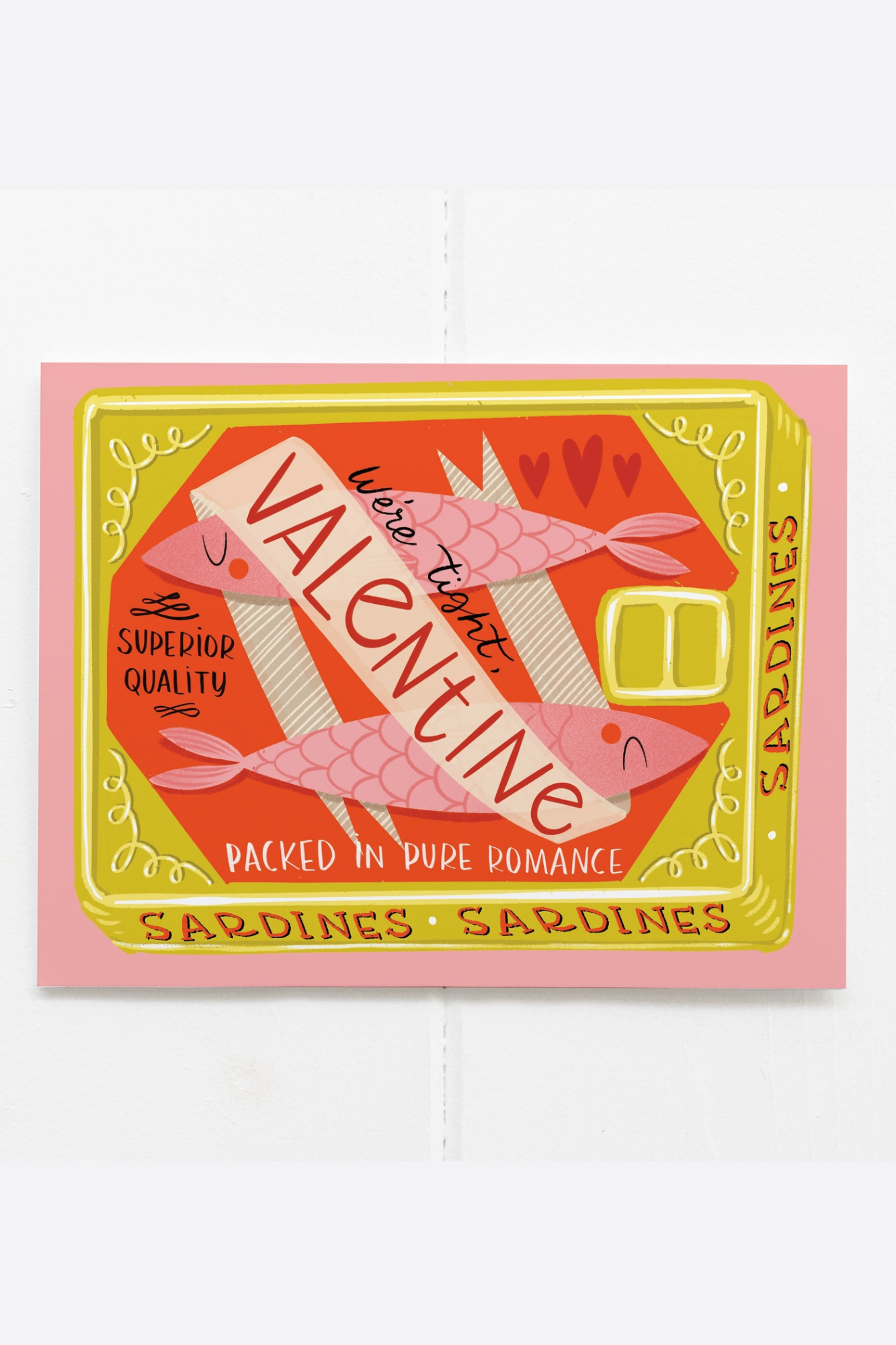 Funny Sardine Valentine's Day Card - Unique & Cute Fish Lover Greeting Card for Couples, Friends & Family - Perfect for Romantic Gifts & Humorous Occasions