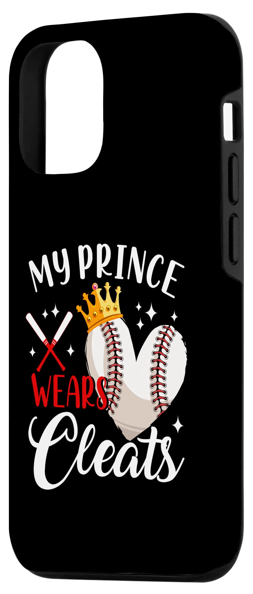 iPhone 12/12 Pro Case - My Prince Wears Cleats Baseball Design - Perfect Gift for Son, Mother, Father's Day - Protective Phone Cover for Sports Fans & Family Occasions