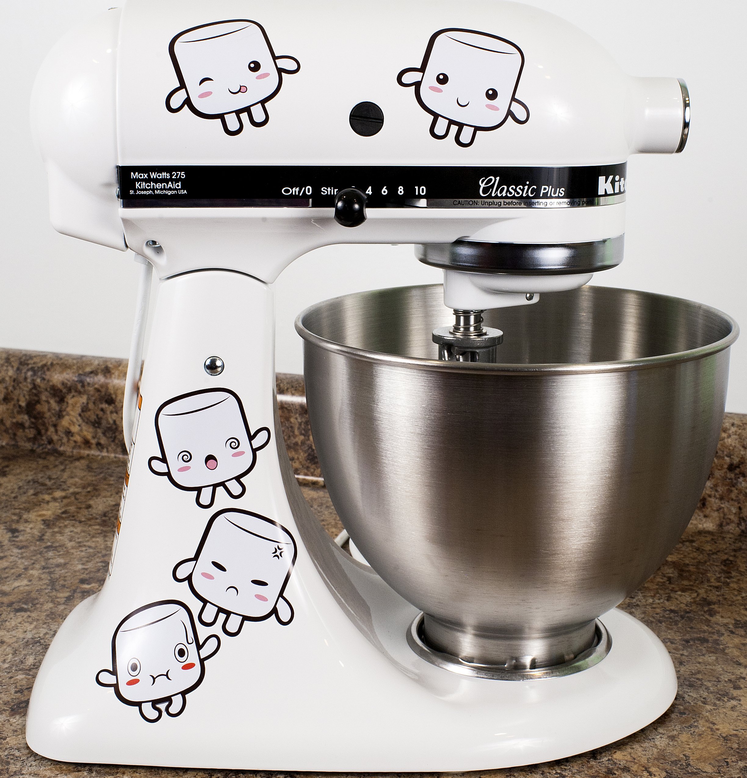 KitchenAid Mixer Decal Wrap Stickers - Custom Marshmallow Design for Stand Mixers - Perfect for Baking, Kitchen Decor & DIY Projects