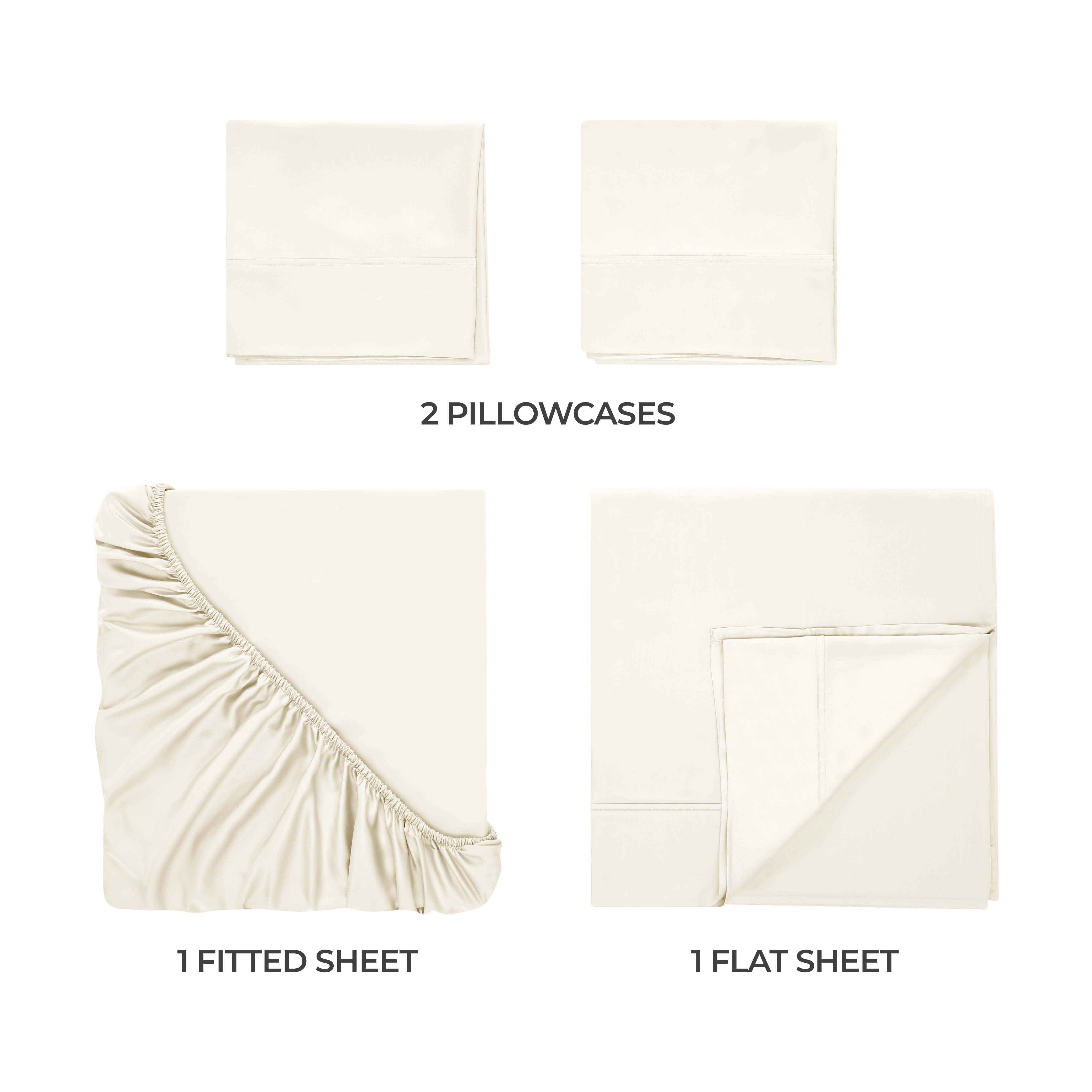 Premium 400 Thread Count Egyptian Cotton Bed Sheet Set - Soft, Breathable & Durable for Luxury Bedroom Comfort