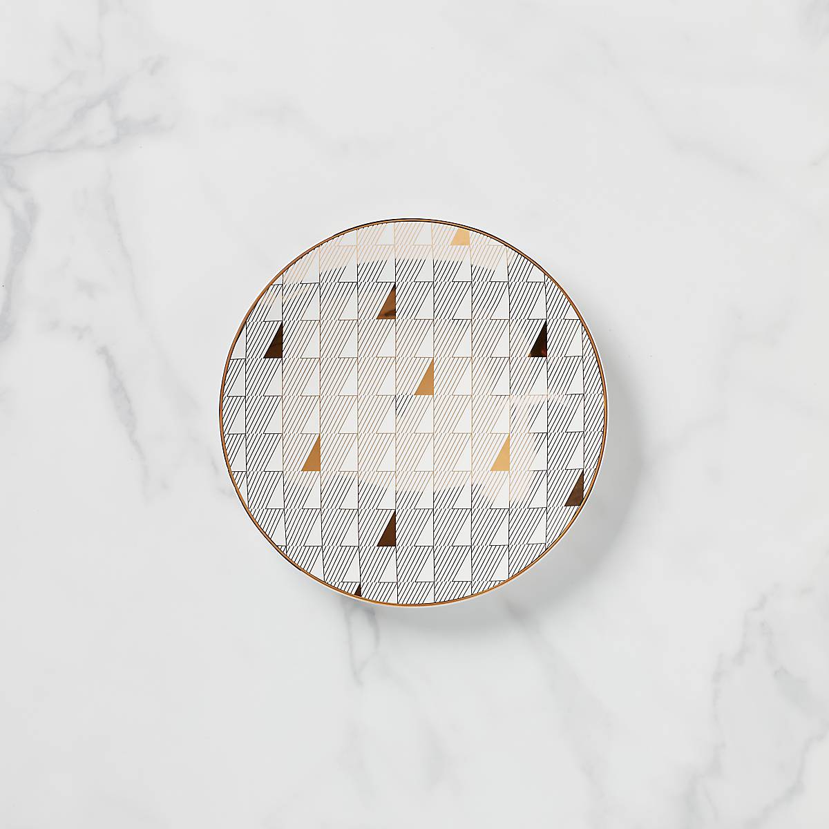 Trianna White Gold Salad Plate - Elegant 10-Inch Dinner Plate Set for Fine Dining, Parties & Home Decor | Dishwasher Safe & Durable Porcelain