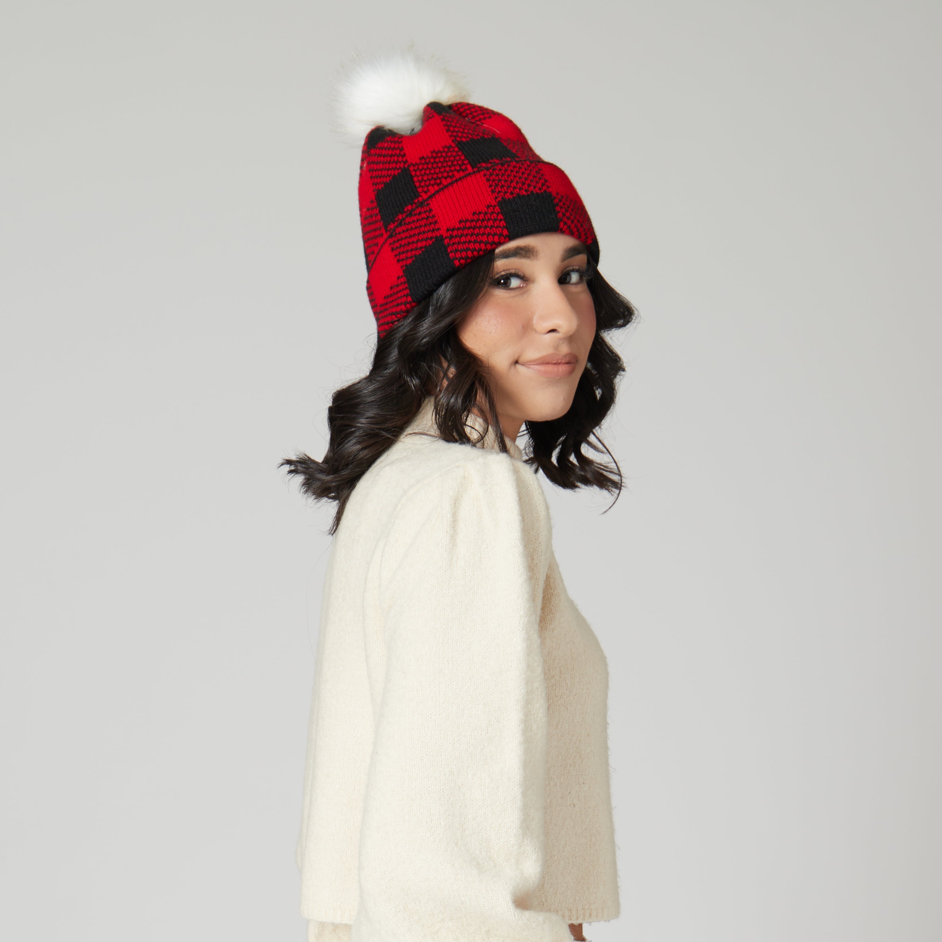 Buffalo Check Beanie - Warm Plaid Winter Hat for Men & Women - Cozy Knit Skull Cap for Outdoor Activities, Hiking, and Casual Wear