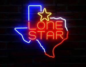 Texas Lone Star Map Neon Beer Bar Sign - 17x14 Inch Vintage Pub Light for Garage, Man Cave & Home Decor - Perfect for Bars, Taverns & Game Rooms