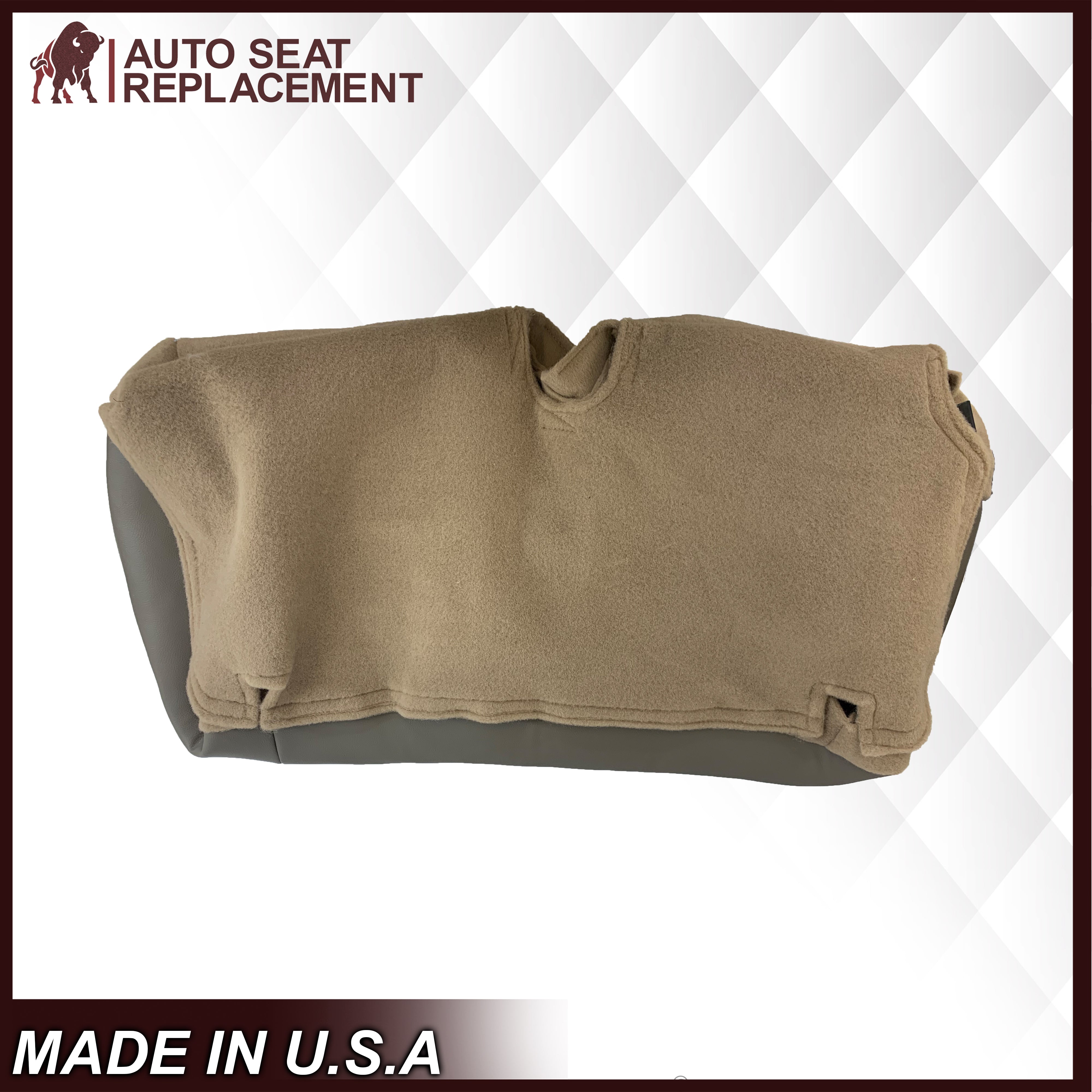 2002-2004 Ford Excursion Eddie Bauer Edition 60/40 Split Second Row Seat Covers - 2-Tone Tan & Gray | Custom Fit for SUV Protection & Comfort | Perfect for Road Trips, Family Travel & Off-Road Adventures