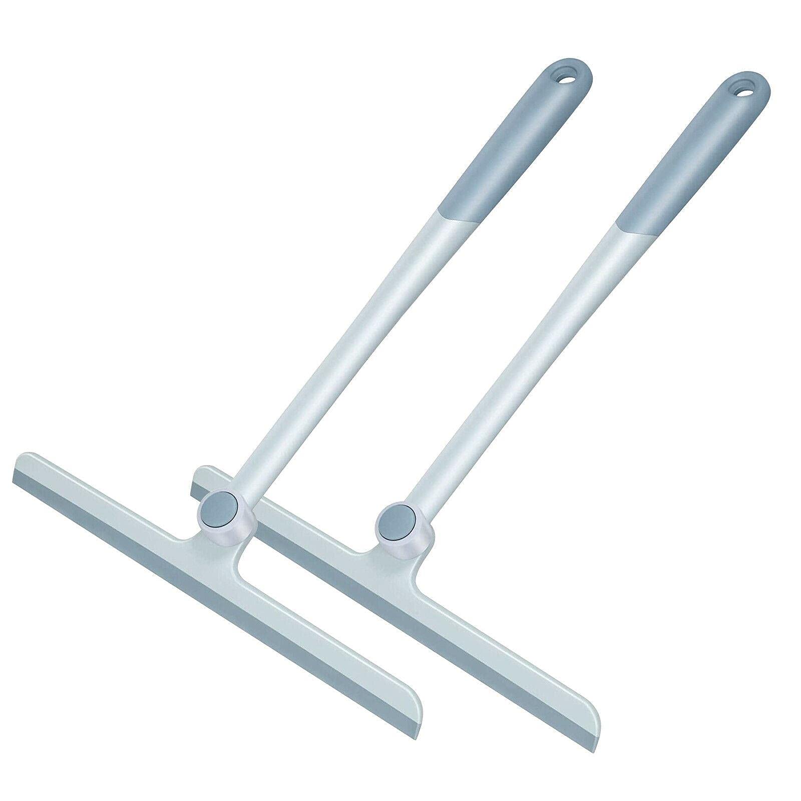 2-Pack Blue Glass Squeegee - Window, Mirror & Car Cleaner with Silicone Blade - Bathroom, Shower & Household Cleaning Tool - Perfect for Streak-Free Glass, Tiles & Smooth Surfaces