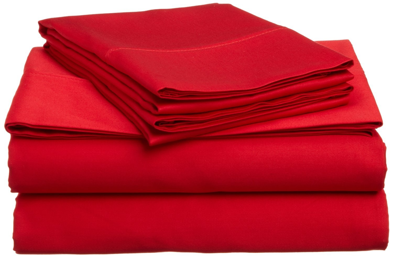 Premium 500 Thread Count 100% Egyptian Cotton King Size Bed Sheet Set - Ultra Soft Breathable Luxury Sheets for Deep Mattress (26 Inches) in Solid Red - Perfect for Master Bedroom, Guest Room & Hotel Use