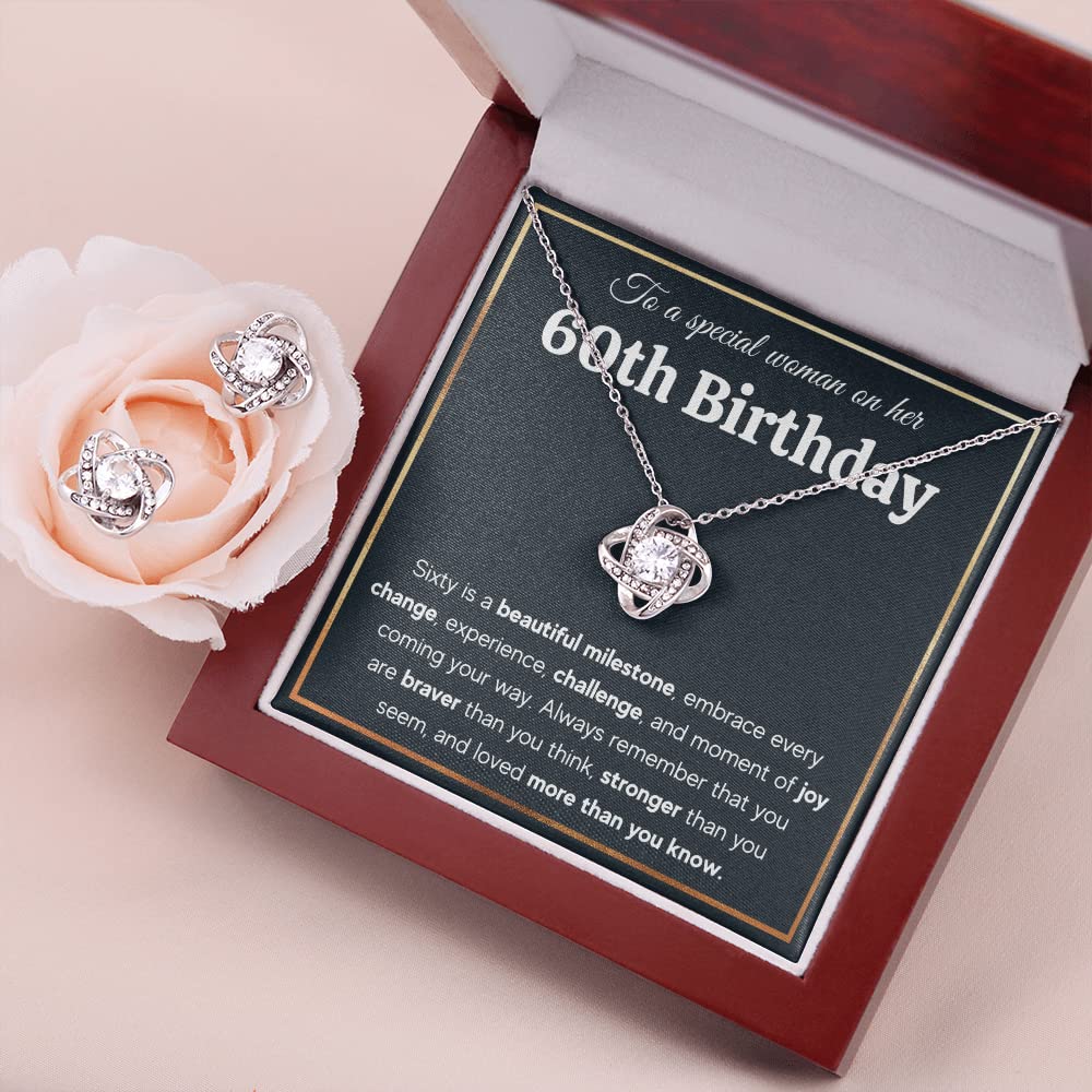 60th Birthday Gifts for Women - Elegant Happy 60 & Fabulous Necklace Set with Message Card & Gift Box | Thoughtful Present for Mom, Grandma, Wife | Perfect for Retirement Parties, Milestone Celebrations & Special Occasions