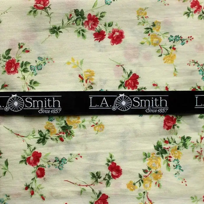 L A Smith Ivory Tie and Pocket Square Set - Premium Liberty Fabric for Men - Perfect for Weddings, Business Meetings & Formal Events