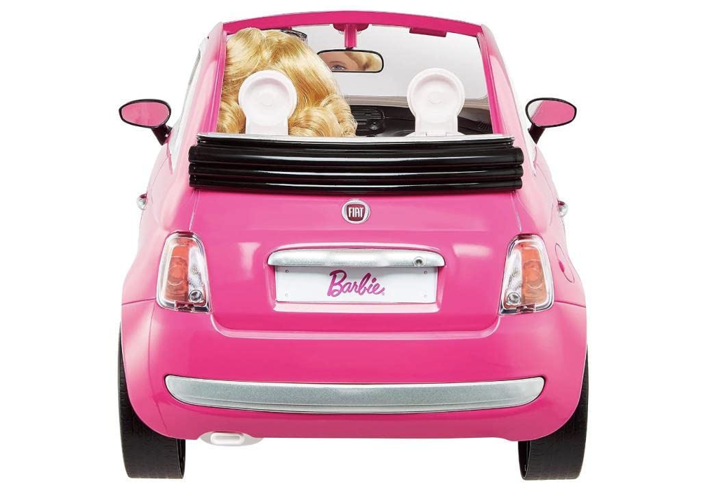 Barbie Fiat 500 Doll and Car Toy Set - Pink Convertible Vehicle with Fashion Doll for Kids Ages 3+ | Perfect for Pretend Play, Birthday Gifts & Collectors