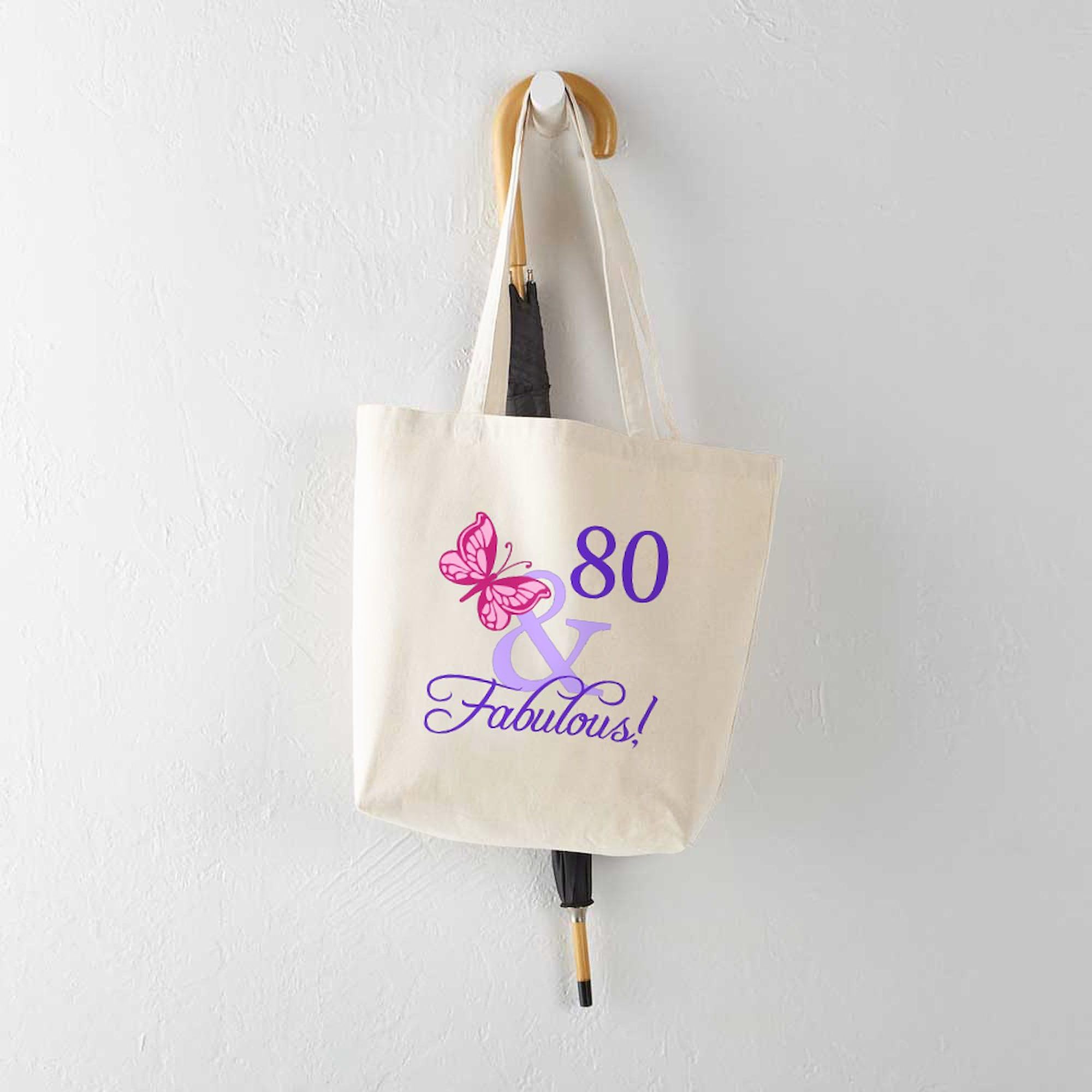 80 And Fabulous Natural Canvas Tote Bag - Reusable Eco-Friendly Shopping Bag for Women, Groceries & Beach Essentials | CafePress