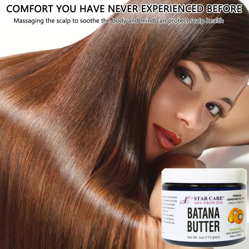 100% Pure Virgin Batana Oil Butter - 4oz (113g) - Natural Hair & Skin Moisturizer for Dryness & Frizz - Perfect for DIY Beauty, Scalp Treatment & Curly Hair Care