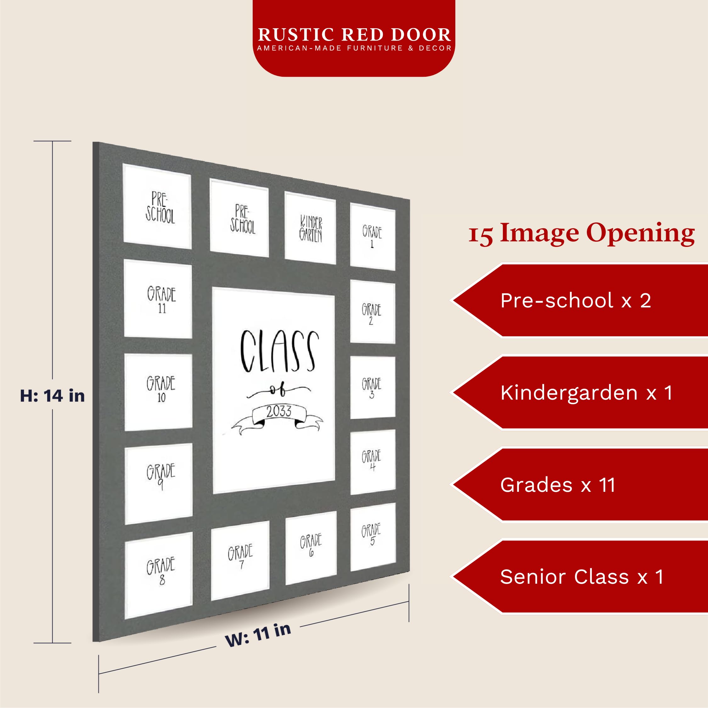 Rustic Red Door Co. Class of 2039 Photo Mat - 11