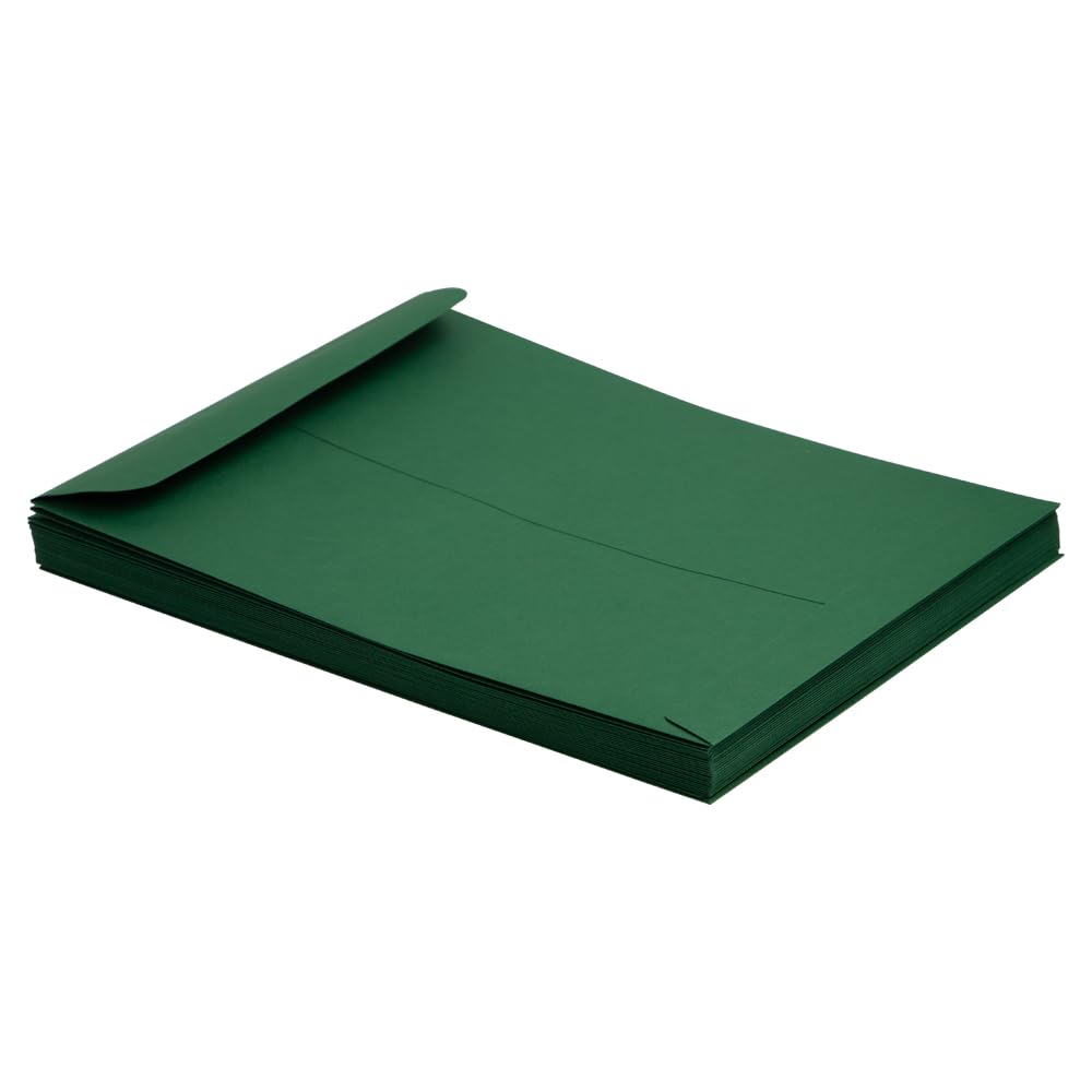JAM PAPER 9 x 12 Open End Premium Catalog Envelopes - Dark Green - 250 Pack Bulk - Perfect for Business Mailings, Office Documents & Mailing Catalogs