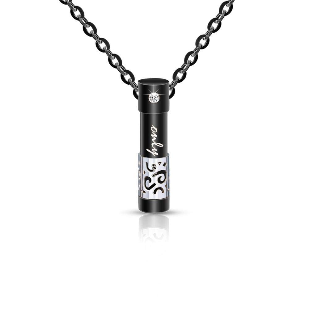 FRDXDAF Pet Memorial Necklace for Ashes - 316L Stainless Steel Cremation Jewelry with Black Chain - Couple Keepsake Pendant for Loved Ones - Perfect for Pet Loss Remembrance & Memorial Gifts