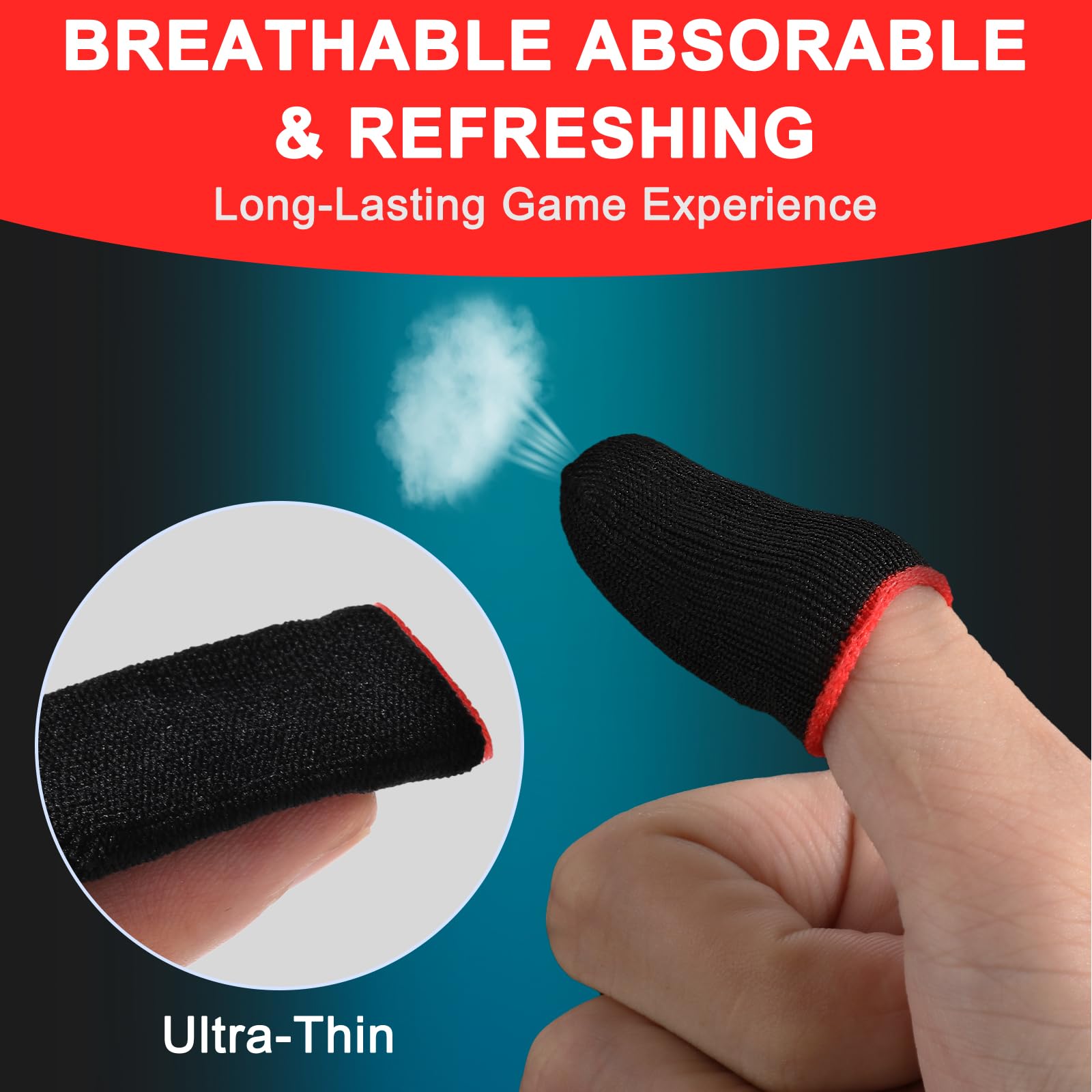 10Pcs Anti-Sweat Gaming Finger Sleeves for Mobile Phones & Controllers - Superconductive Nanofiber Touchscreen Gloves for Enhanced Grip & Precision (Perfect for PUBG, Fortnite & Esports)